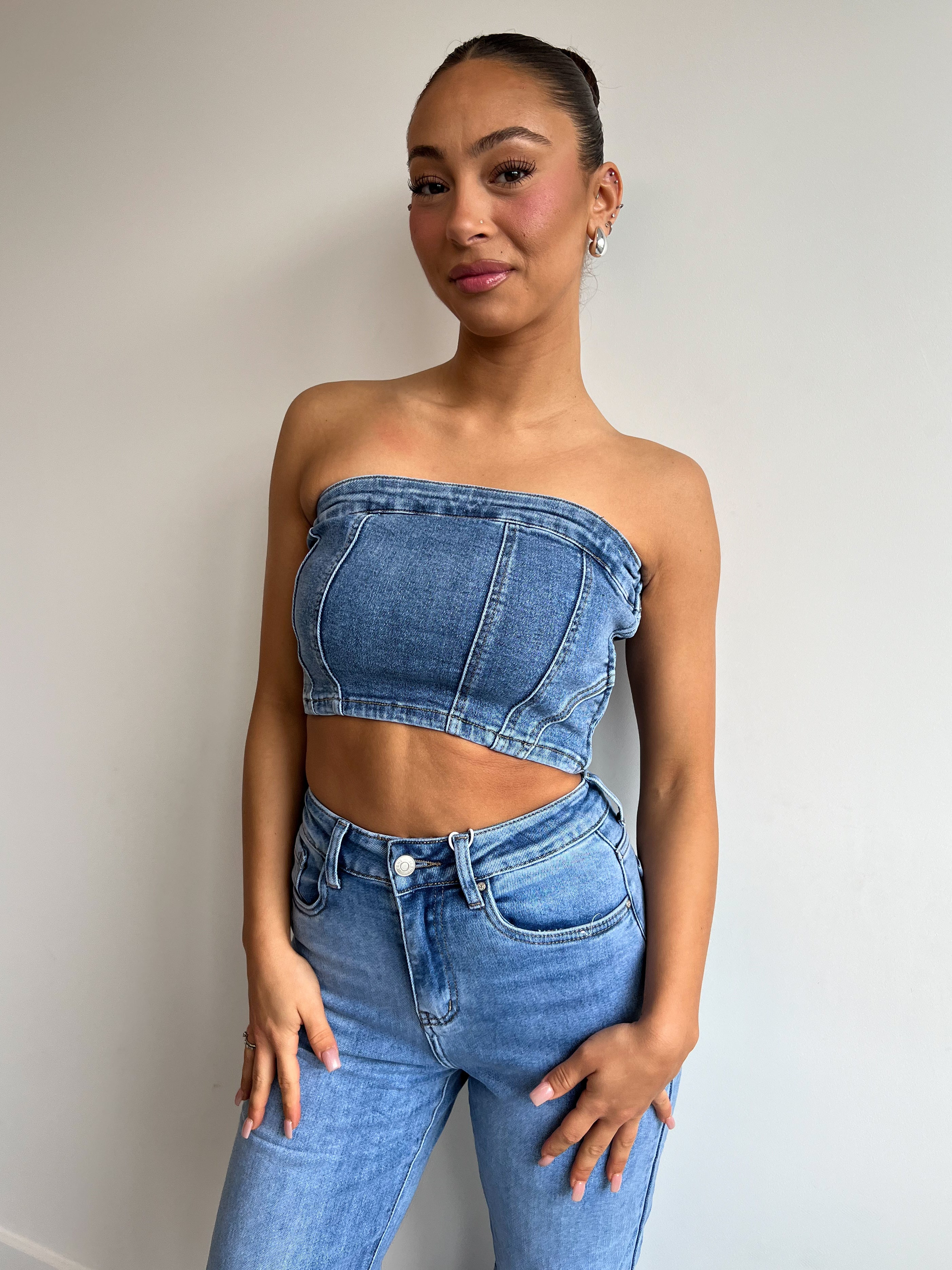 STRETCH DENIM CORSET 651