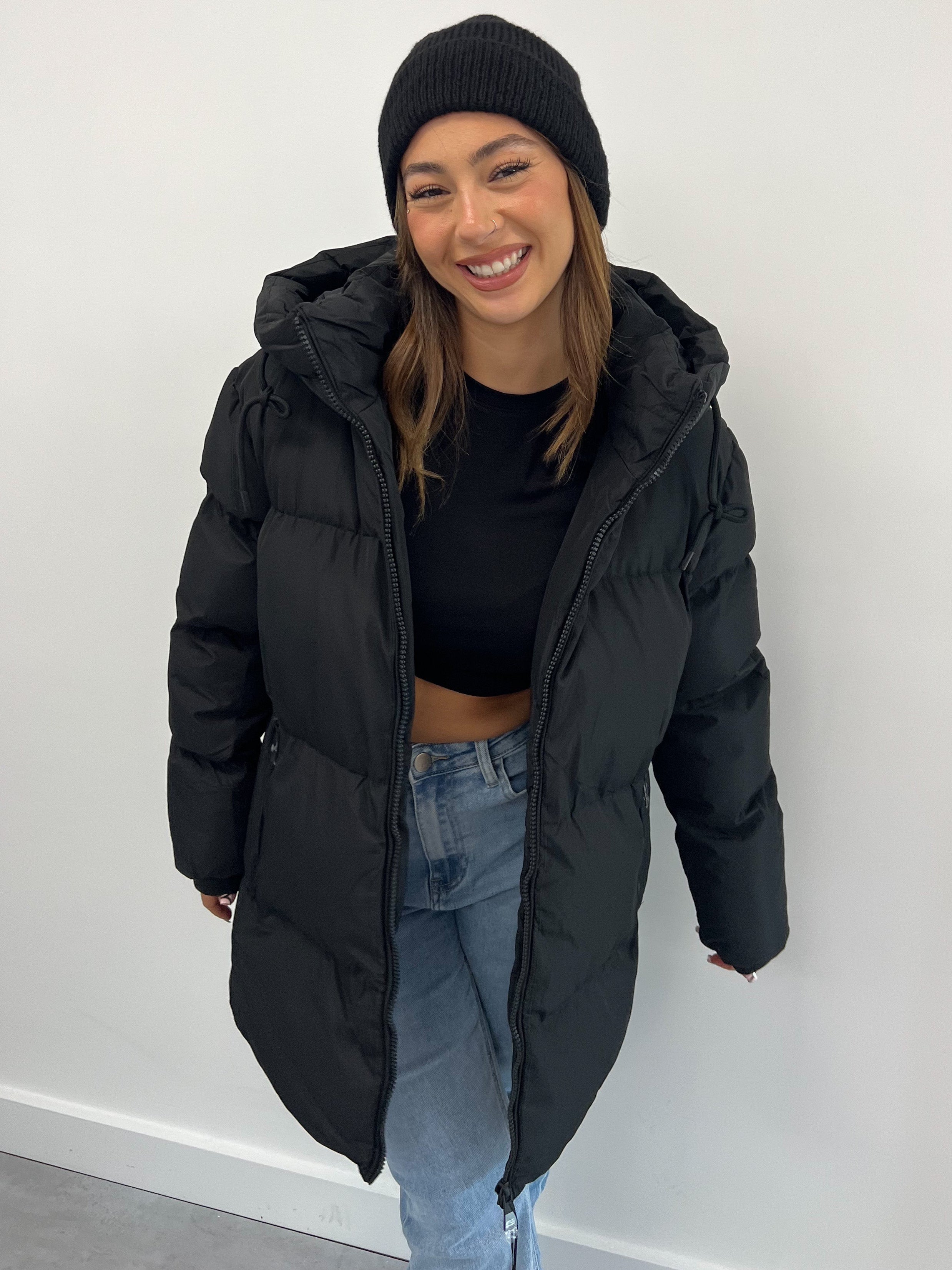 MIDI-PUFFERMANTEL SCHWARZ