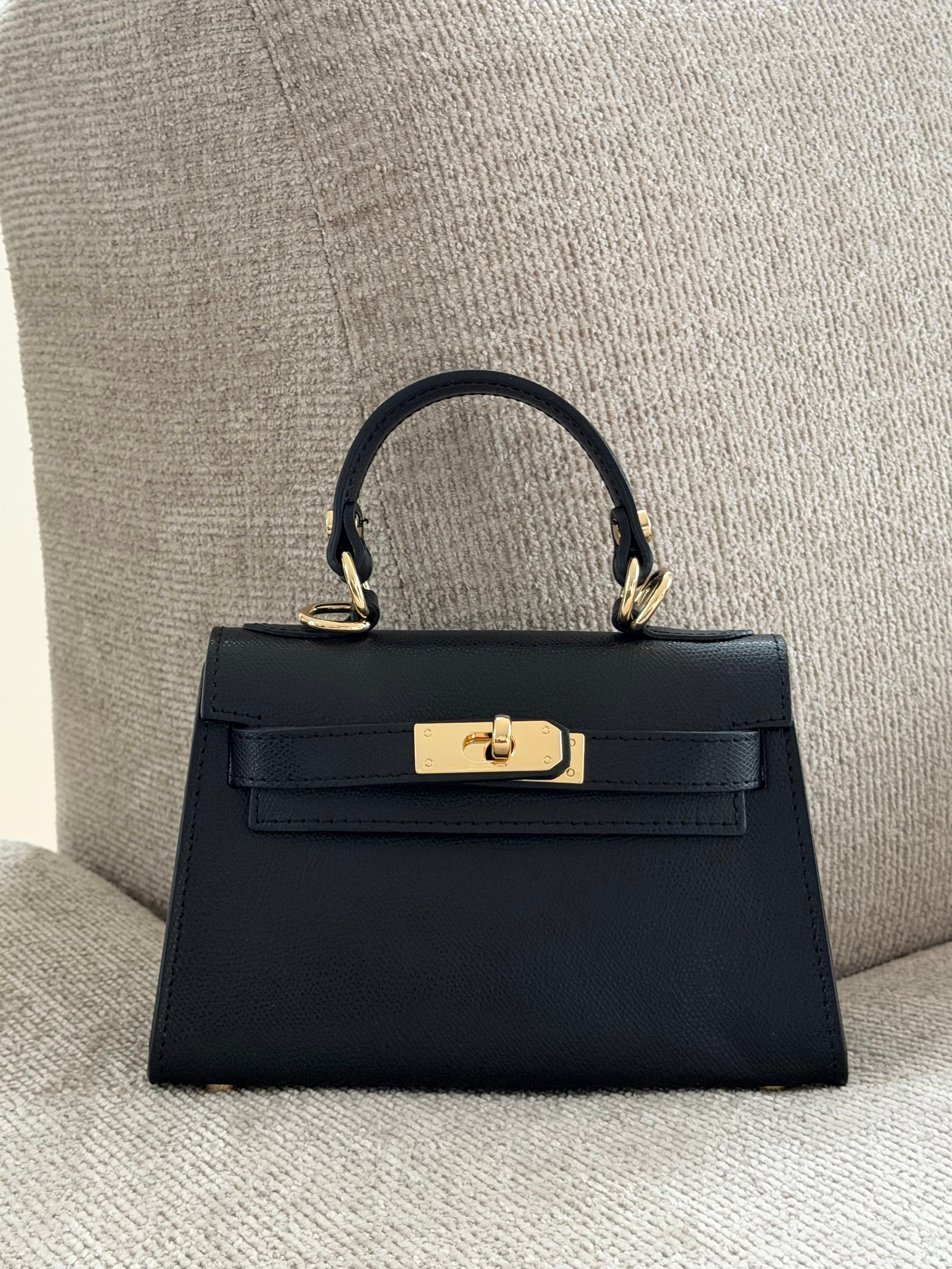 HERMY BAG LEATHER BLACK