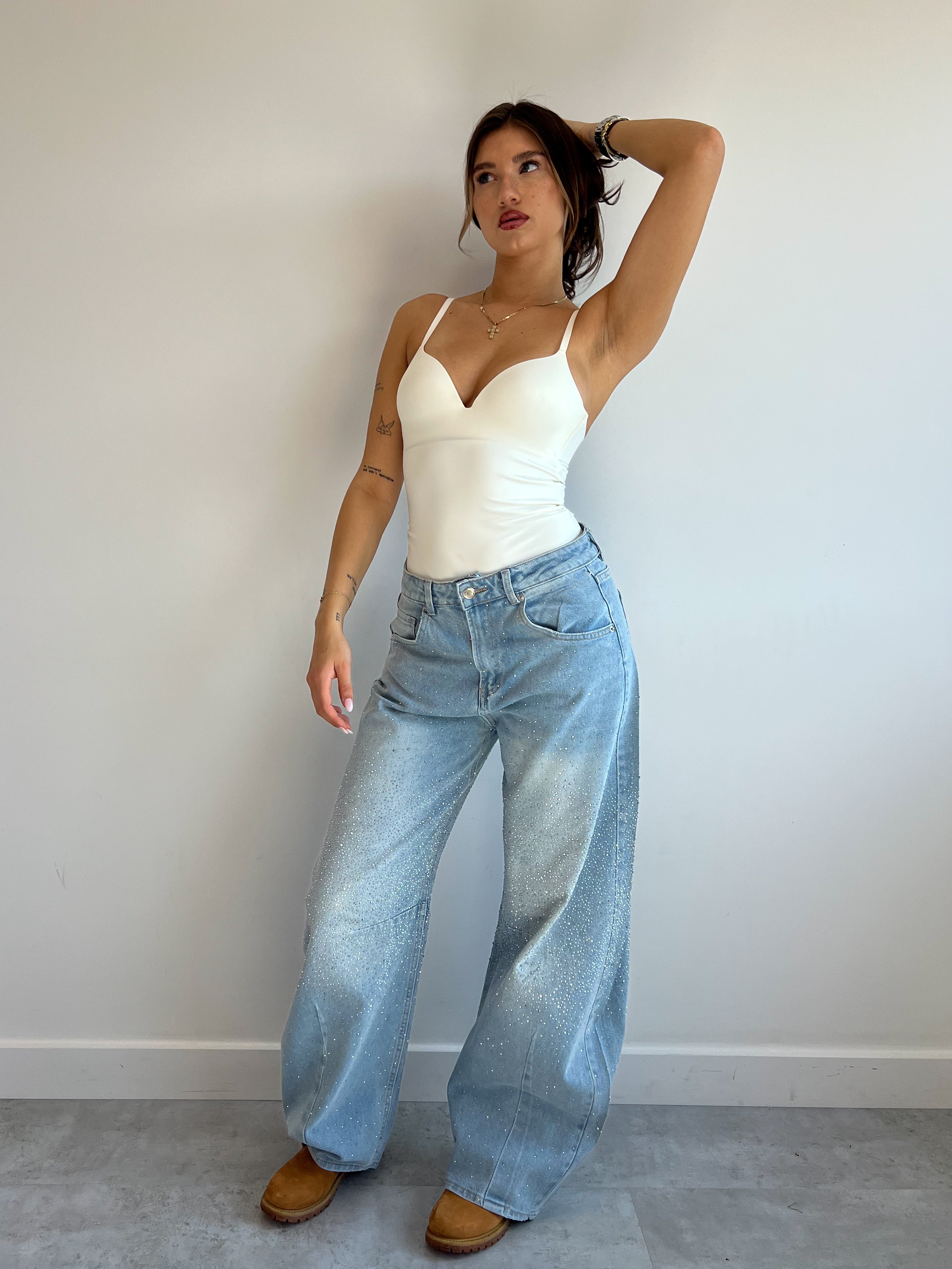BAGGY BLUE RHINESTONE DENIM