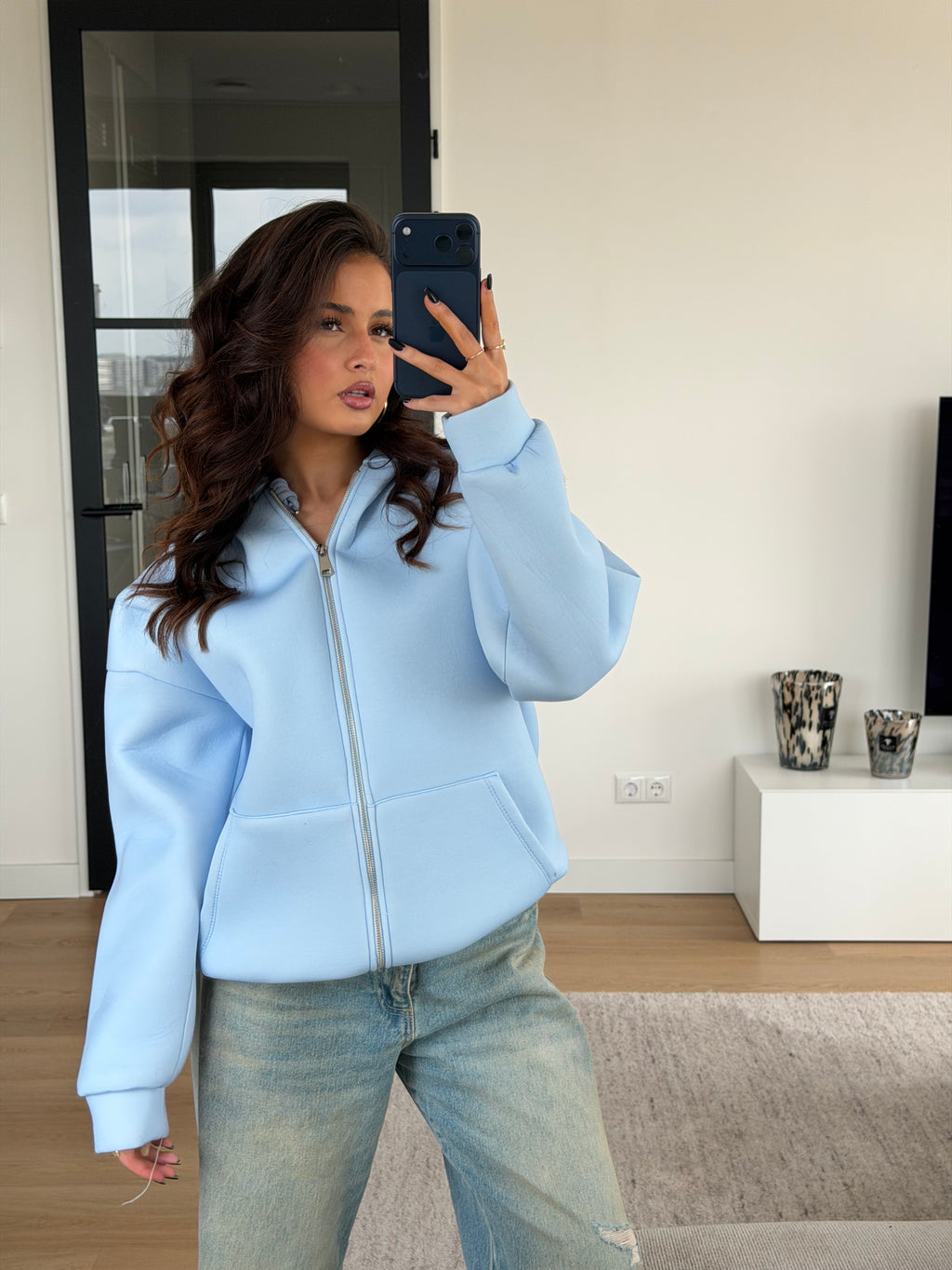 SCUBA ZIP UP BABY BLUE