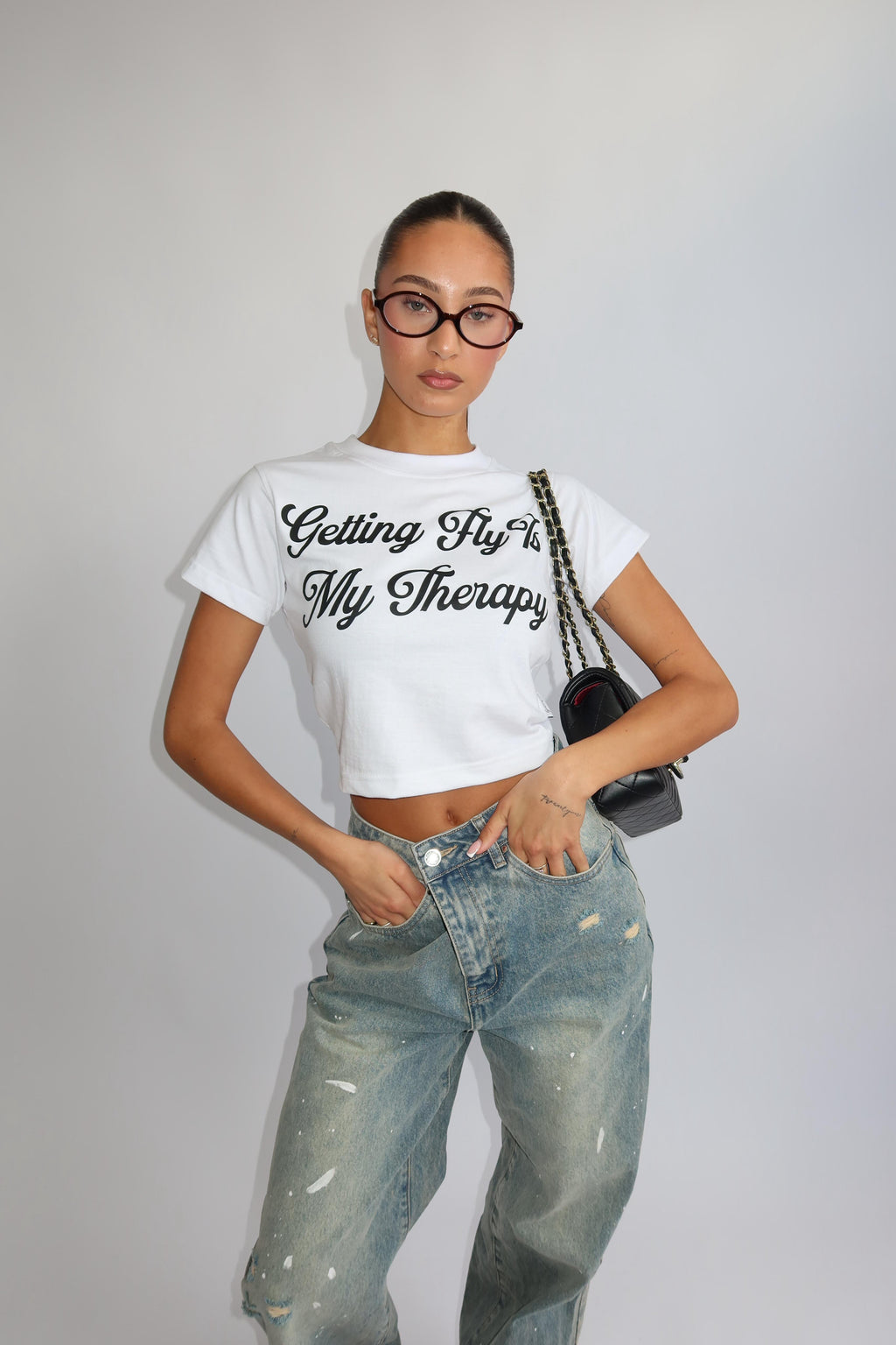 GETTING FLY BABY TEE WHITE