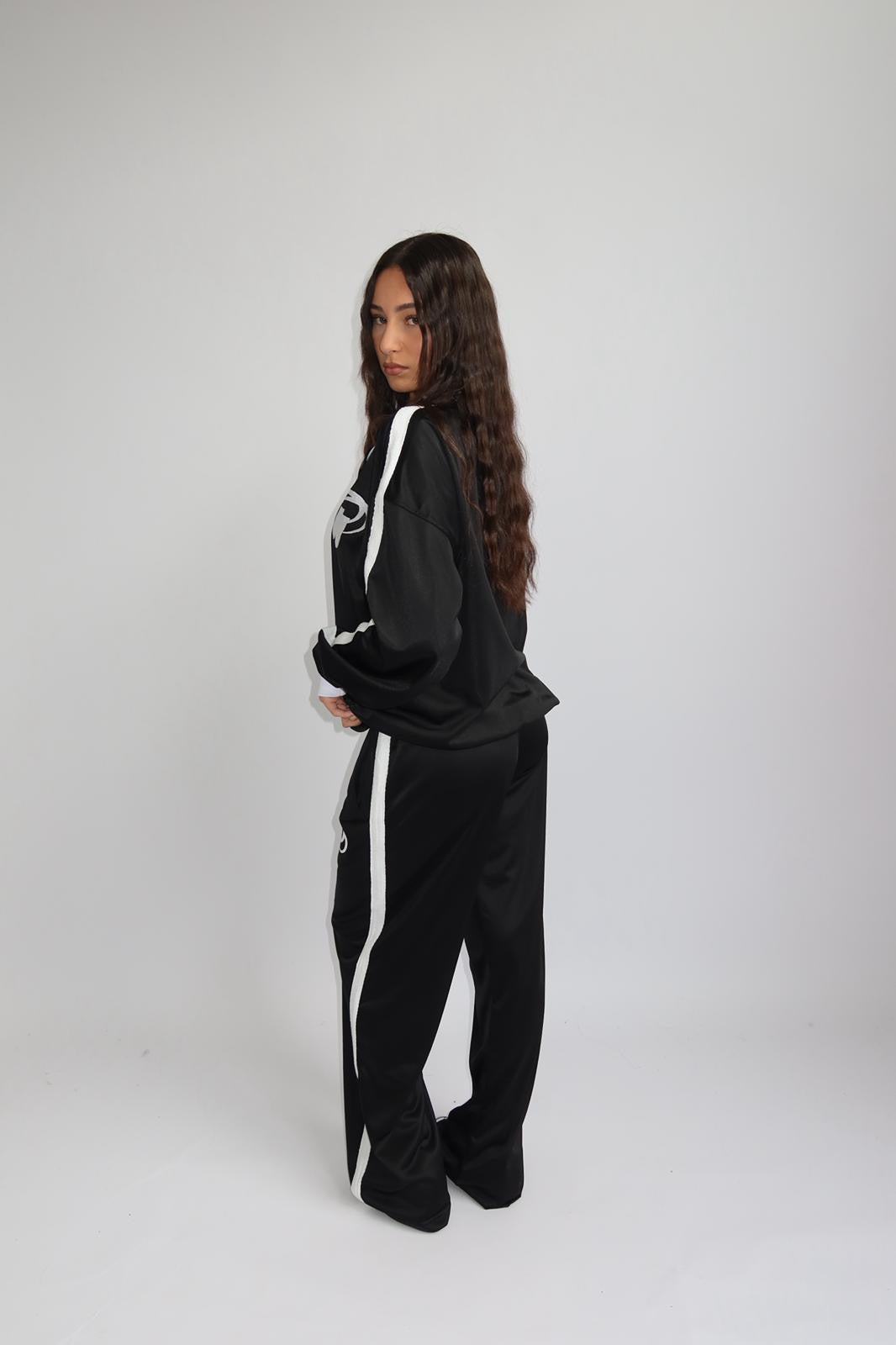 PREMIUM PRIORITY STRIPED TRACKSUIT BLACK