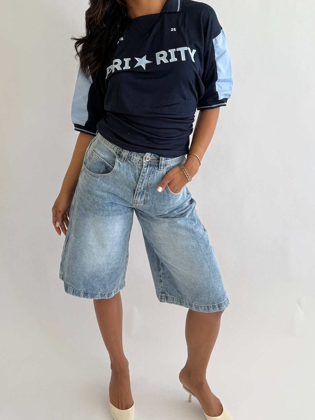 SNATCHED JERSEY NAVY/DENIM