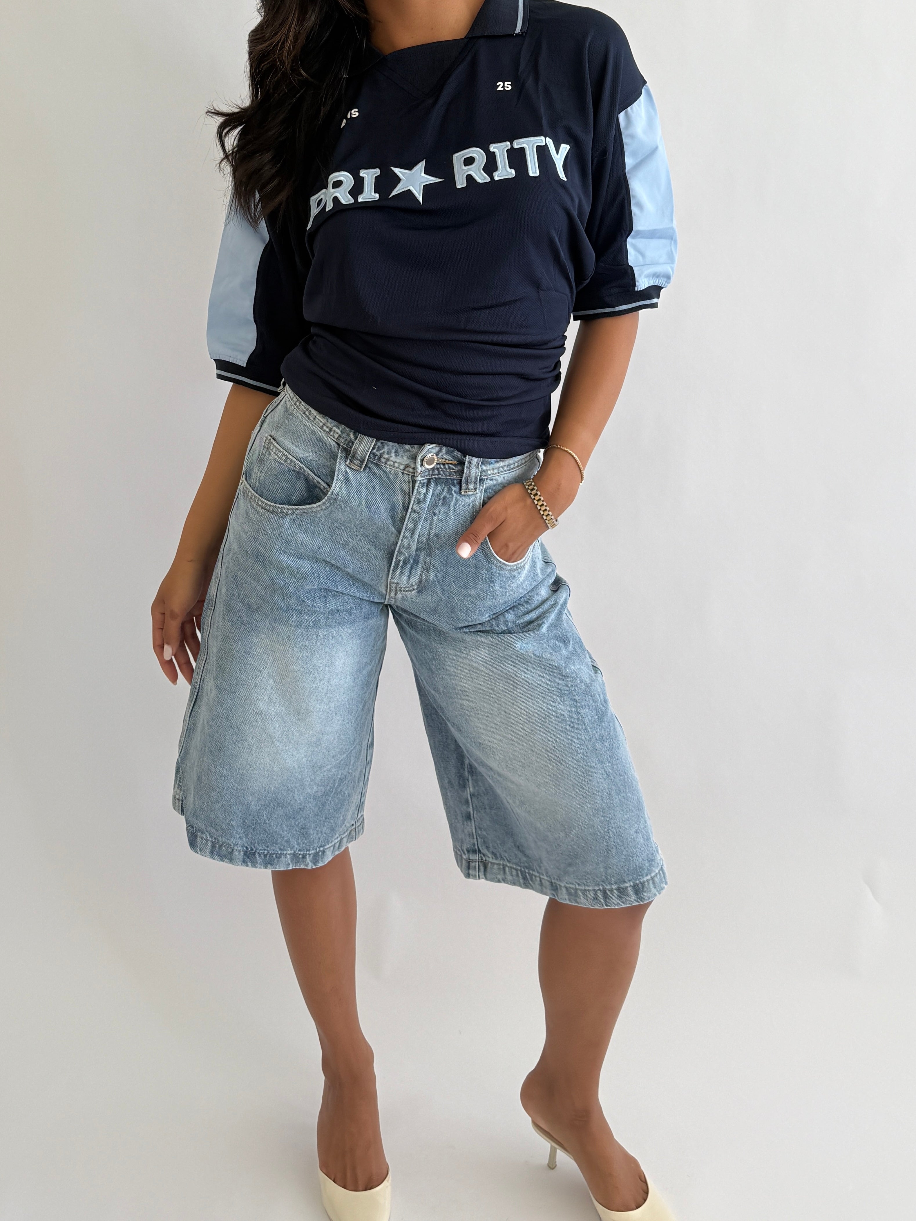 SNATCHED JERSEY NAVY/DENIM