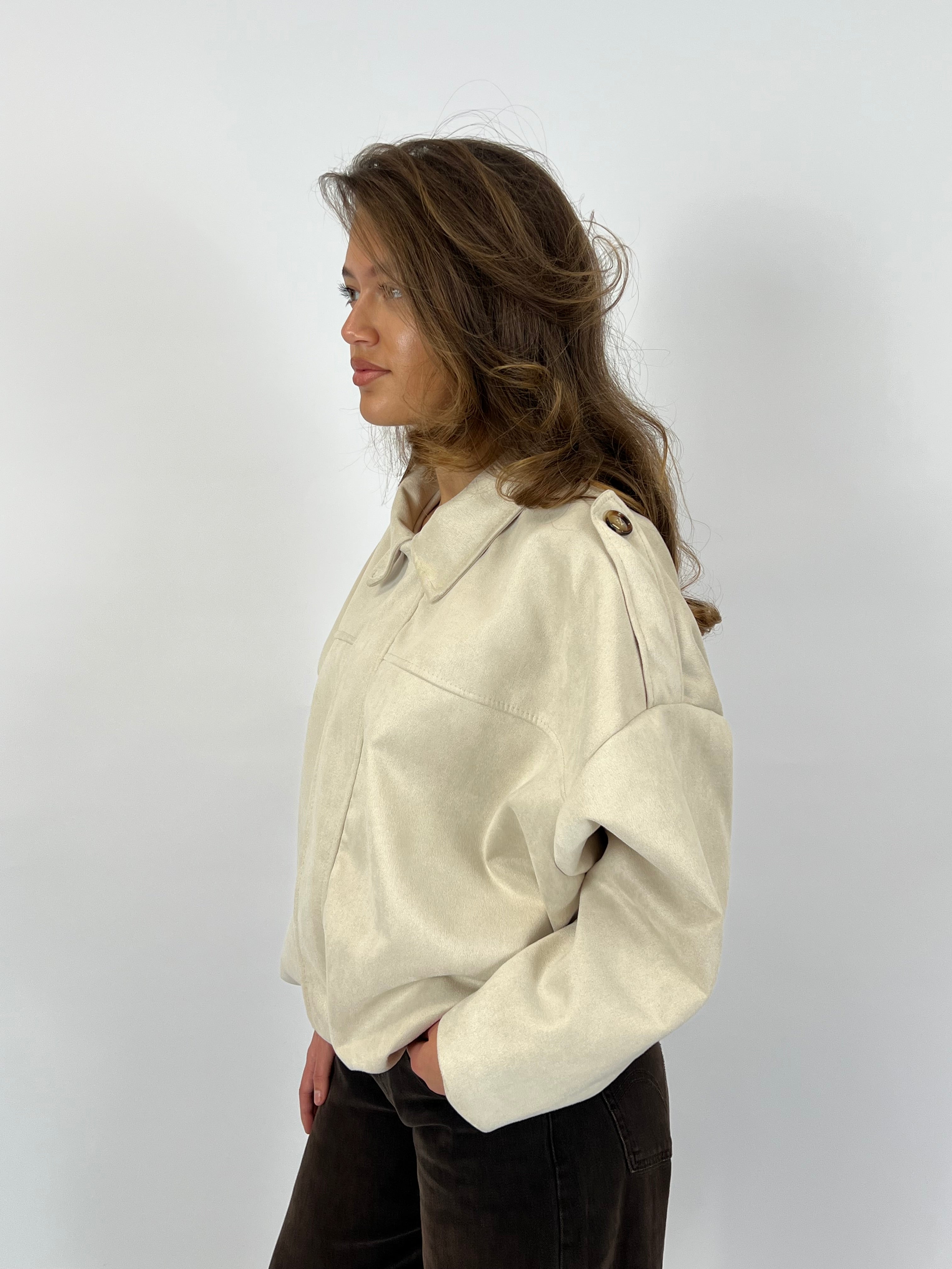 SUÈDINE BOMBER BEIGE