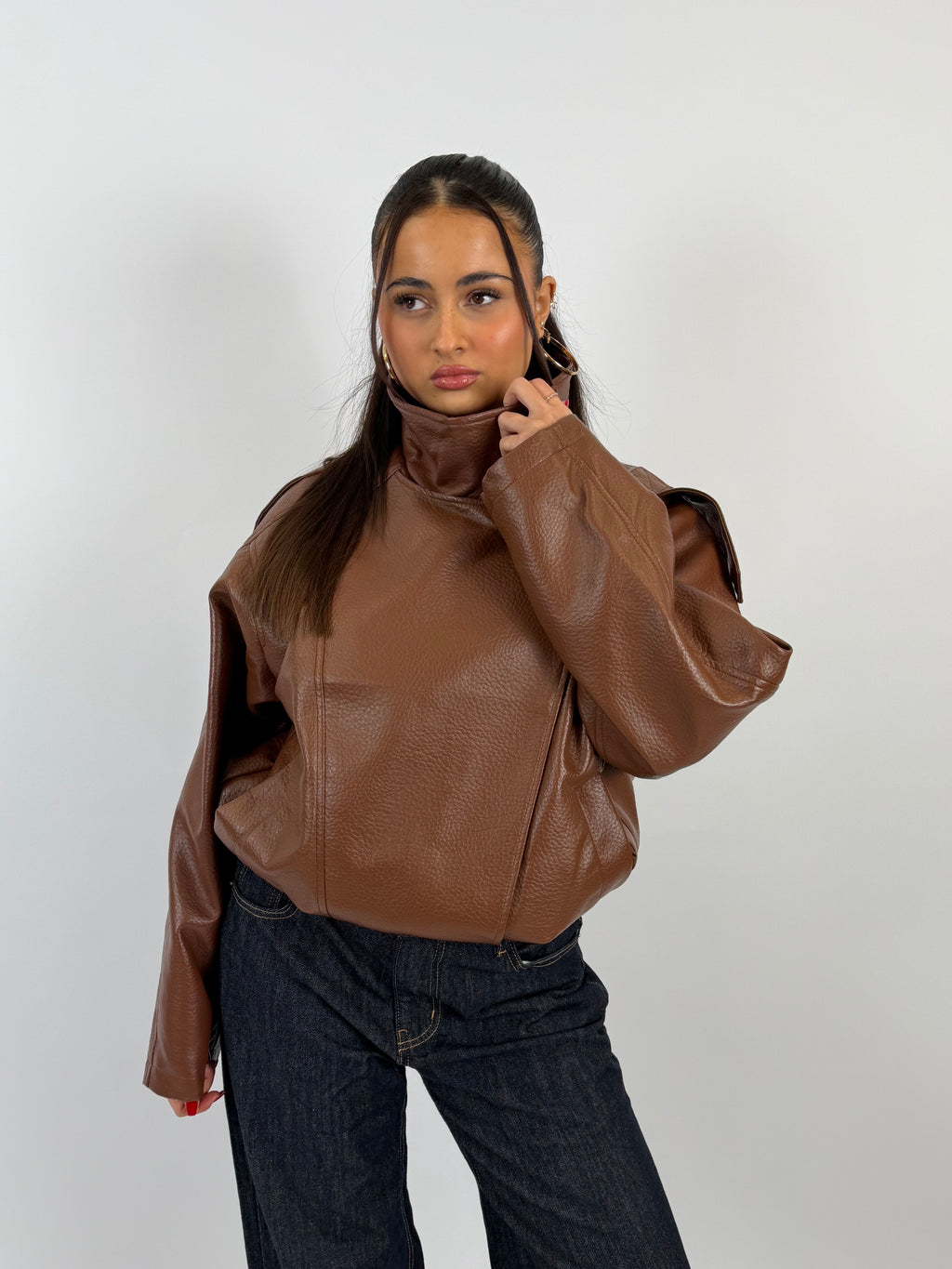 LAURENT COGNAC LEATHER JACKET
