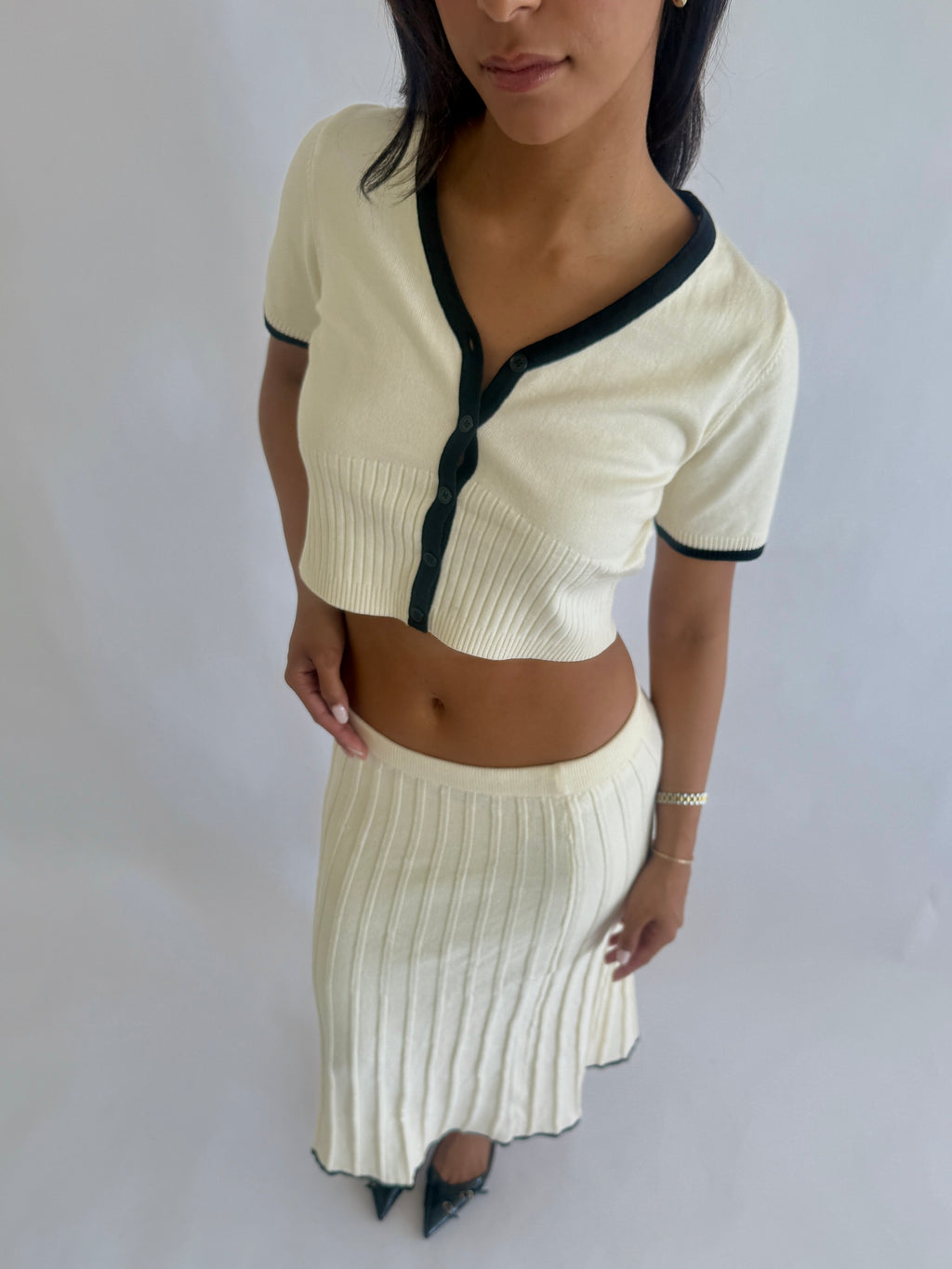 PARISIAN TWO PIECE CREAM/BLACK
