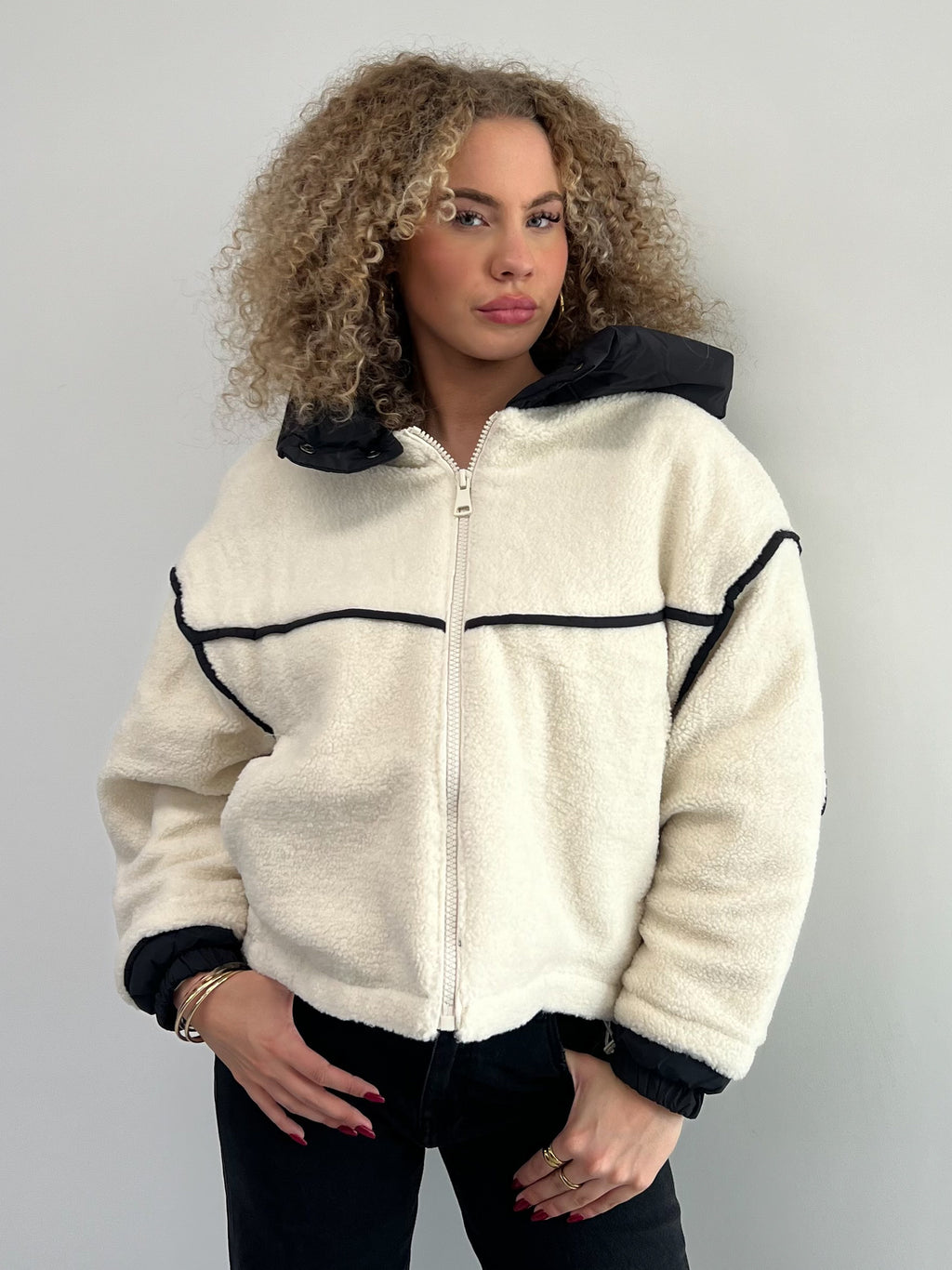 TEDDY-KRAGENMANTEL BEIGE