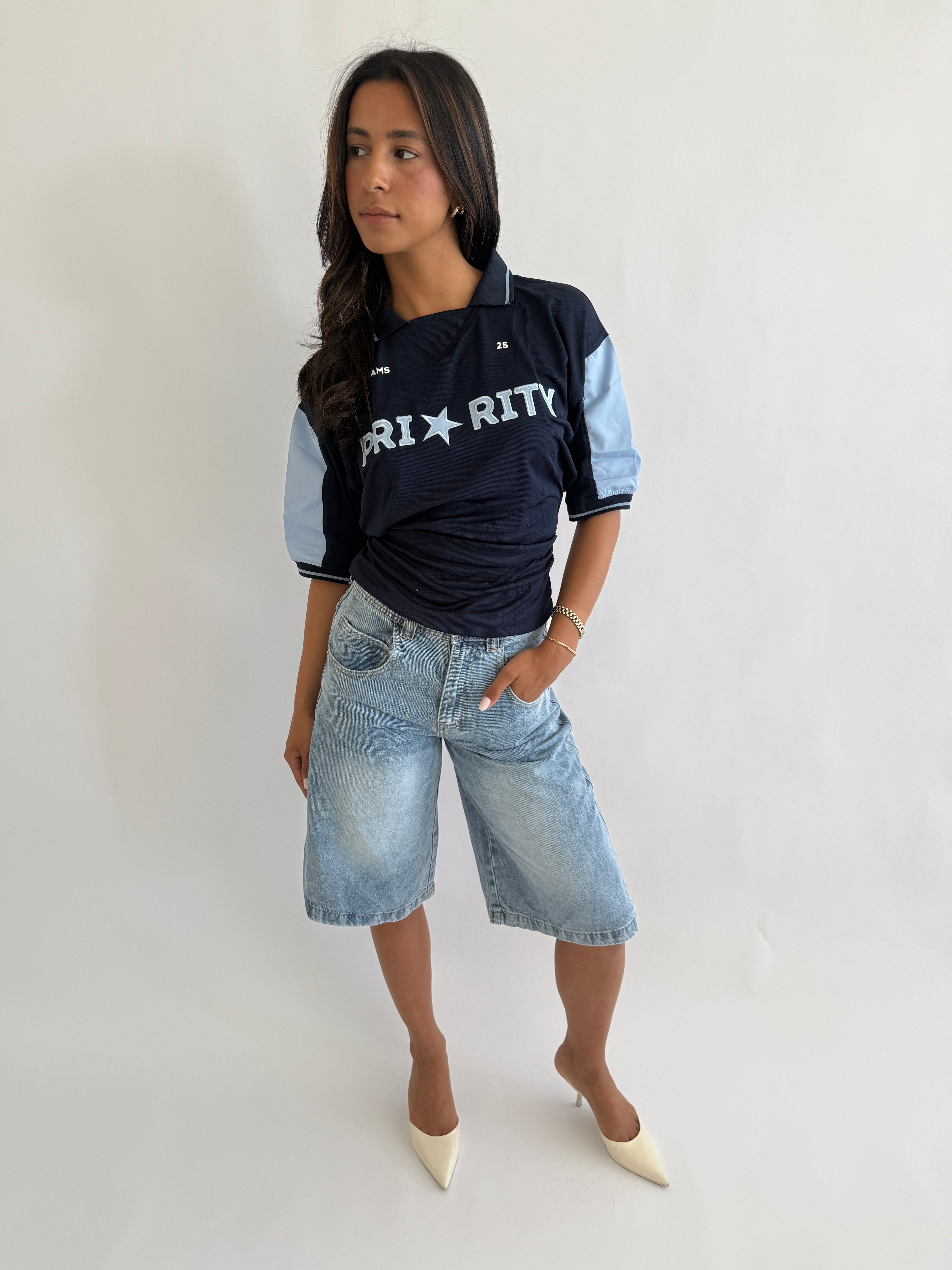 SNATCHED JERSEY NAVY/DENIM