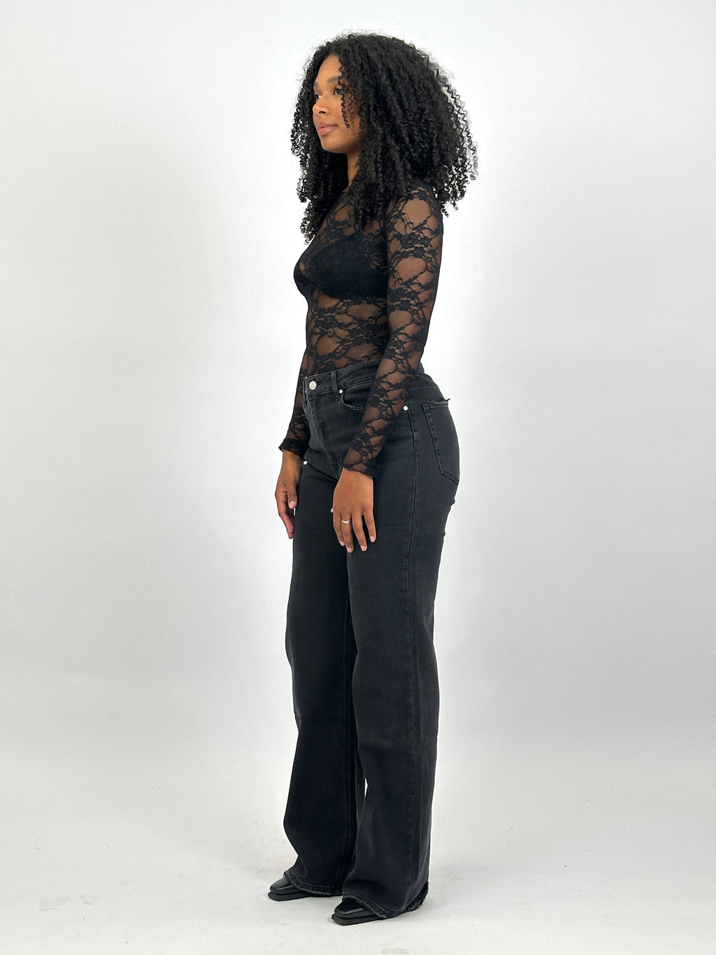 BLACK TALL STRETCH STRAIGHT