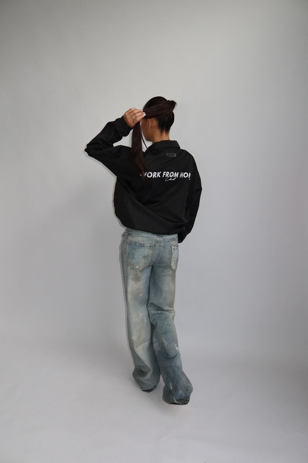 WORK FROM HOME WINDBREAKER JACKET BLACK