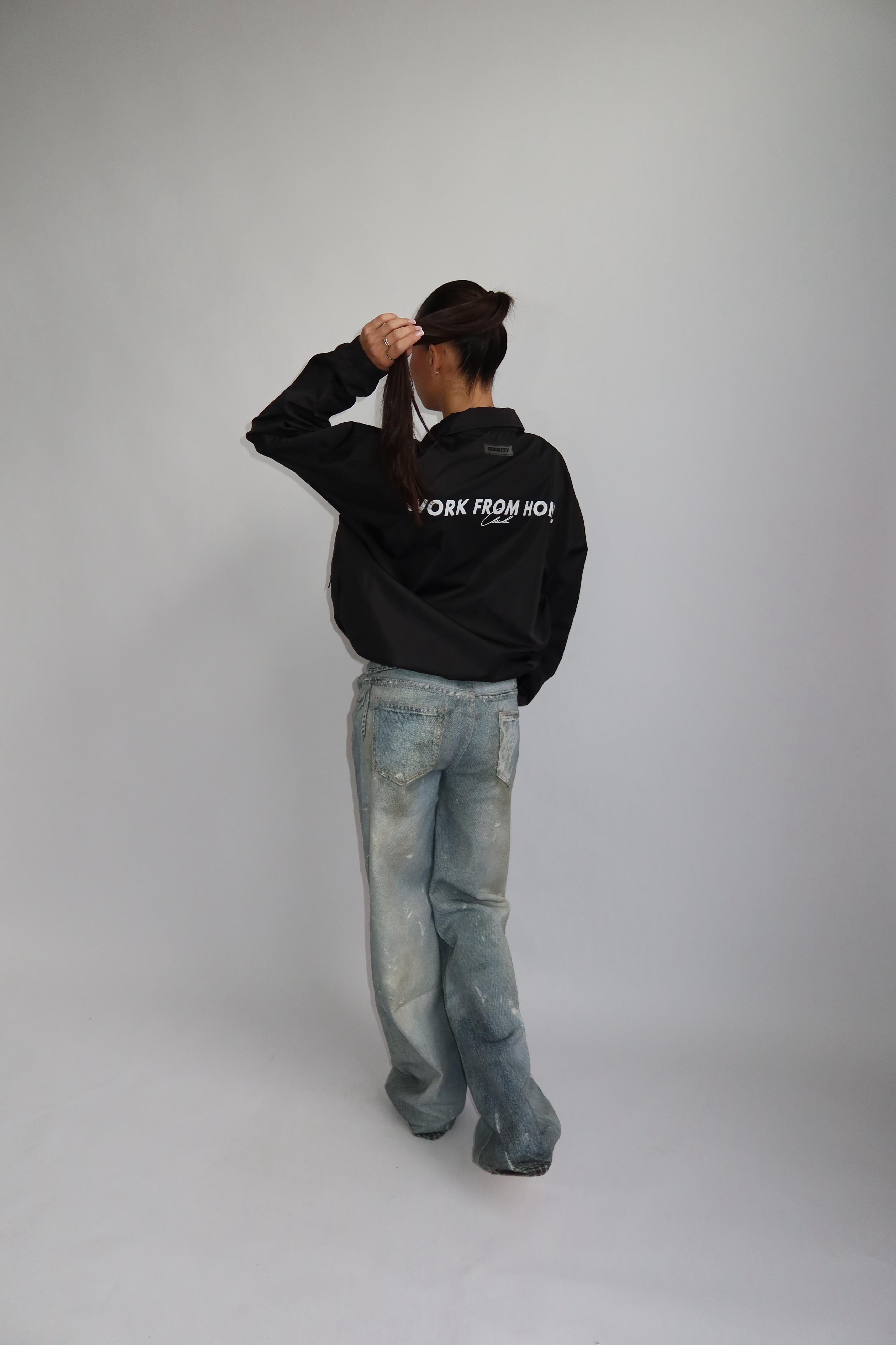 WORK FROM HOME WINDBREAKER JACKET BLACK