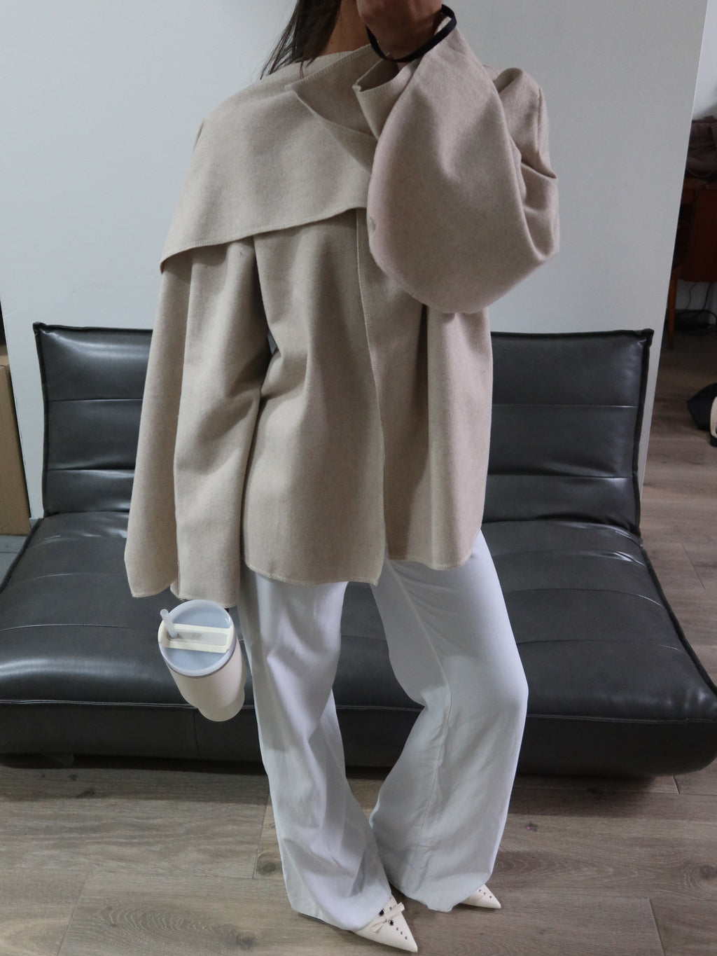 PREMIUM QUALITY SCARF JACKET VANILLA