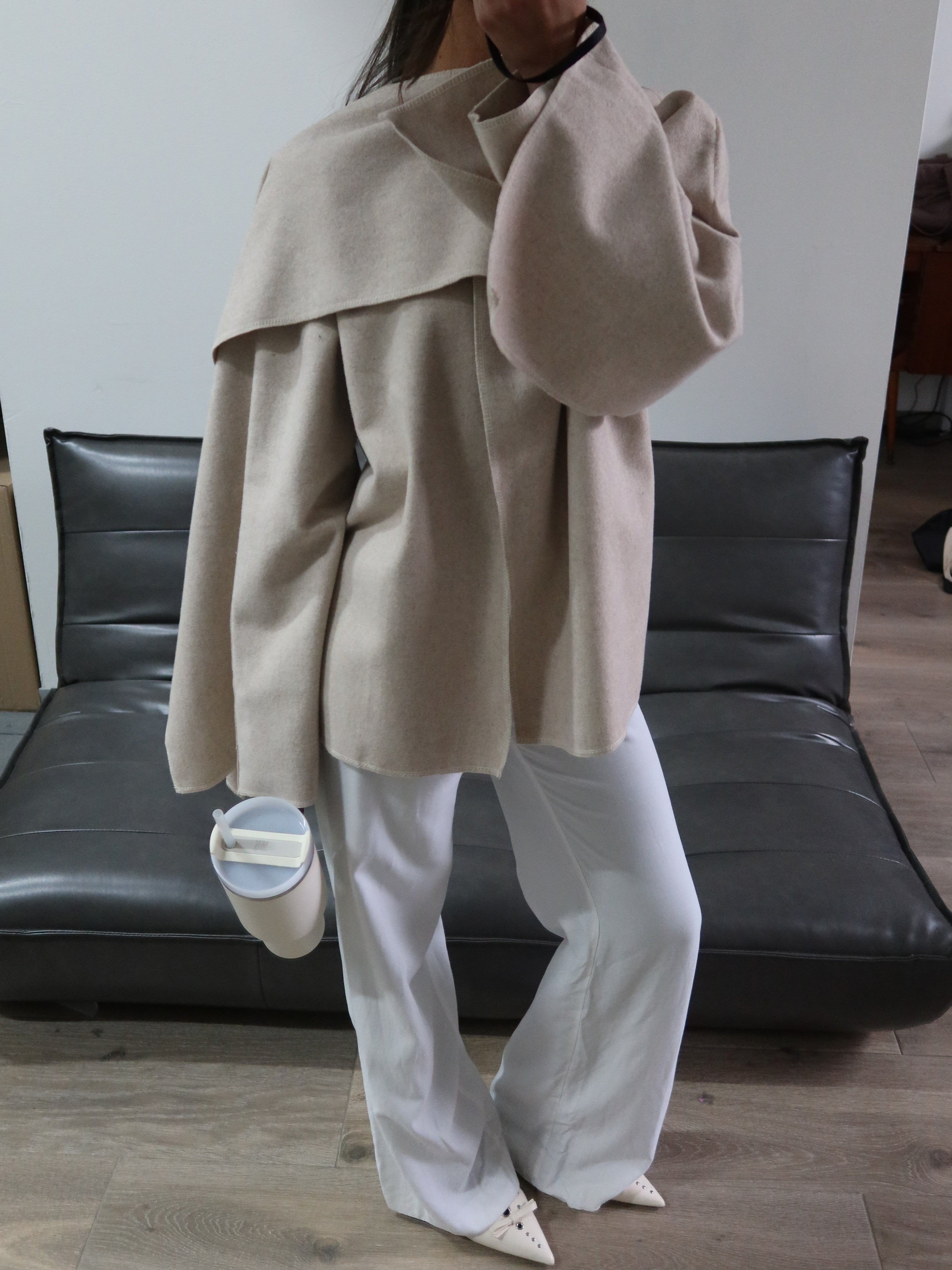 PREMIUM QUALITY SCARF JACKET VANILLA