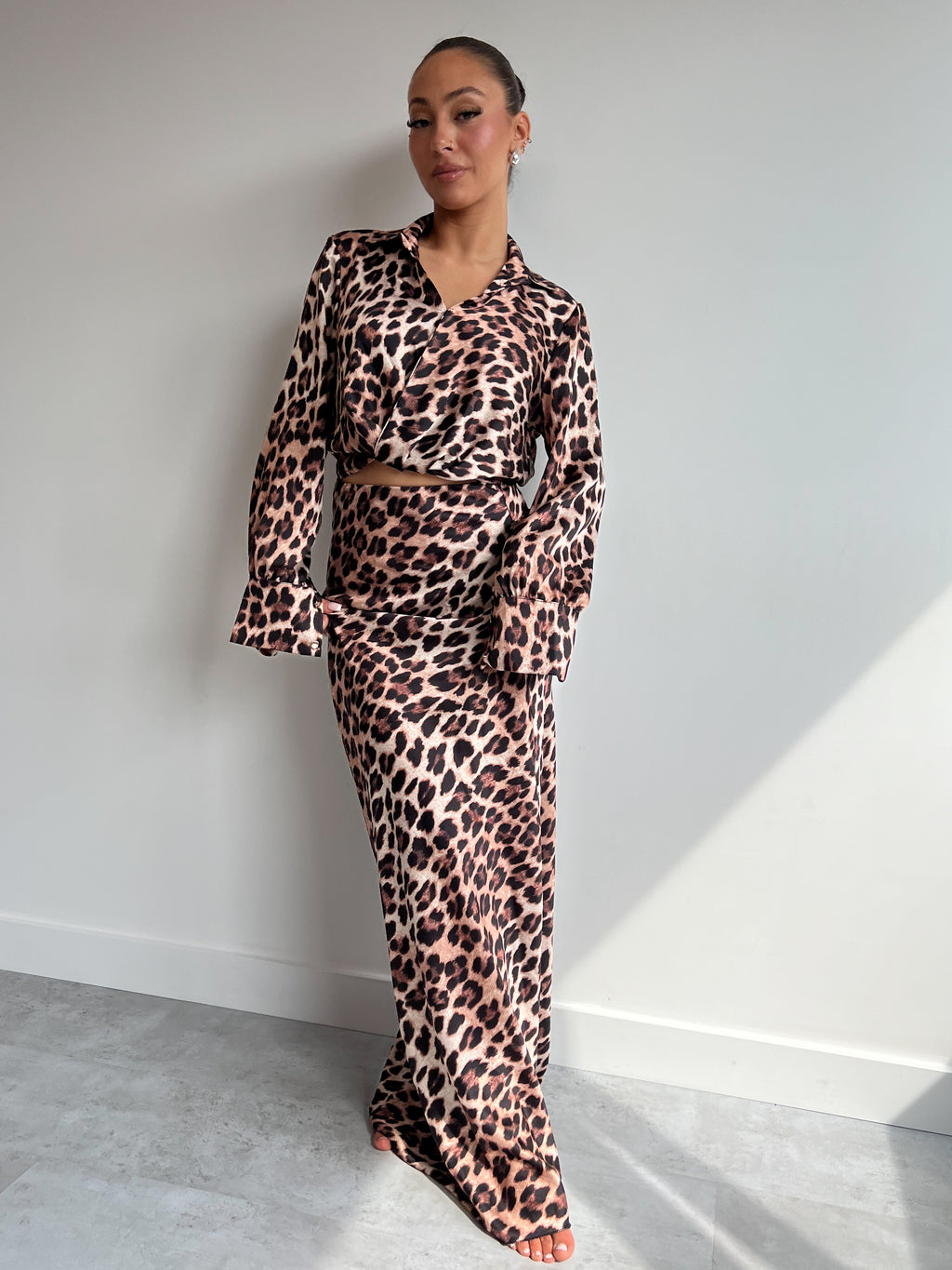 LOLITA SATINROCK-SET DUNKLER LEOPARD