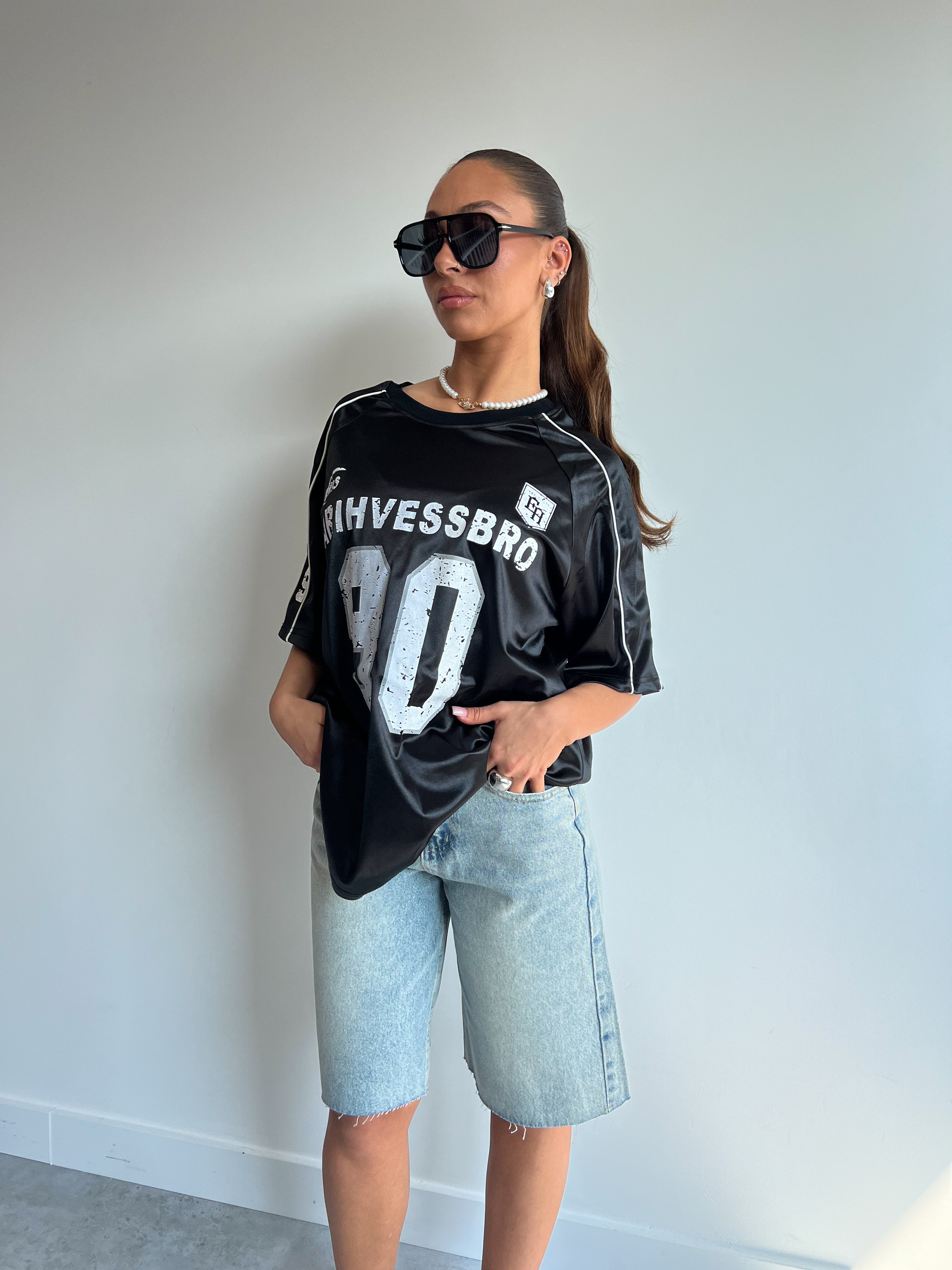 PREMIUM-JERSEY SCHWARZ/WEISS