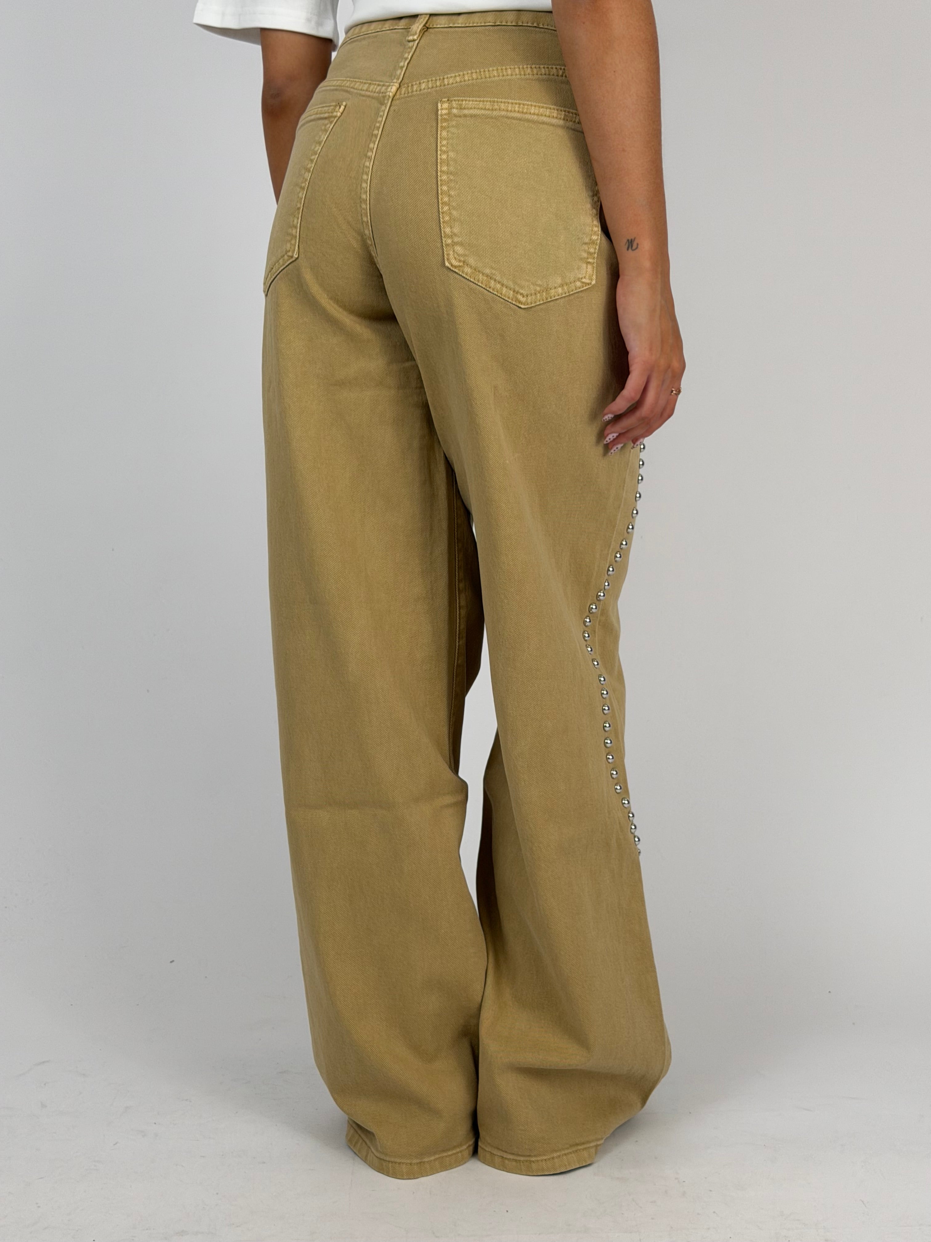 STUDS JEANS BEIGE