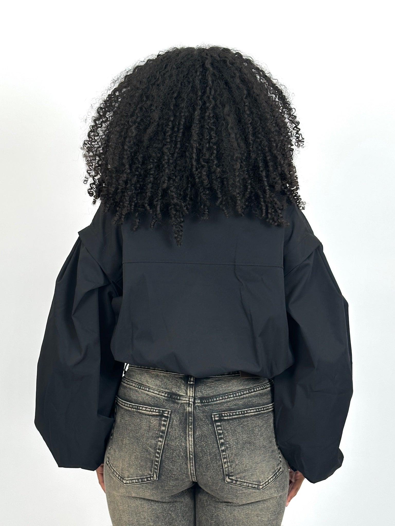 CROPPED PUFFY TRENCH BLACK