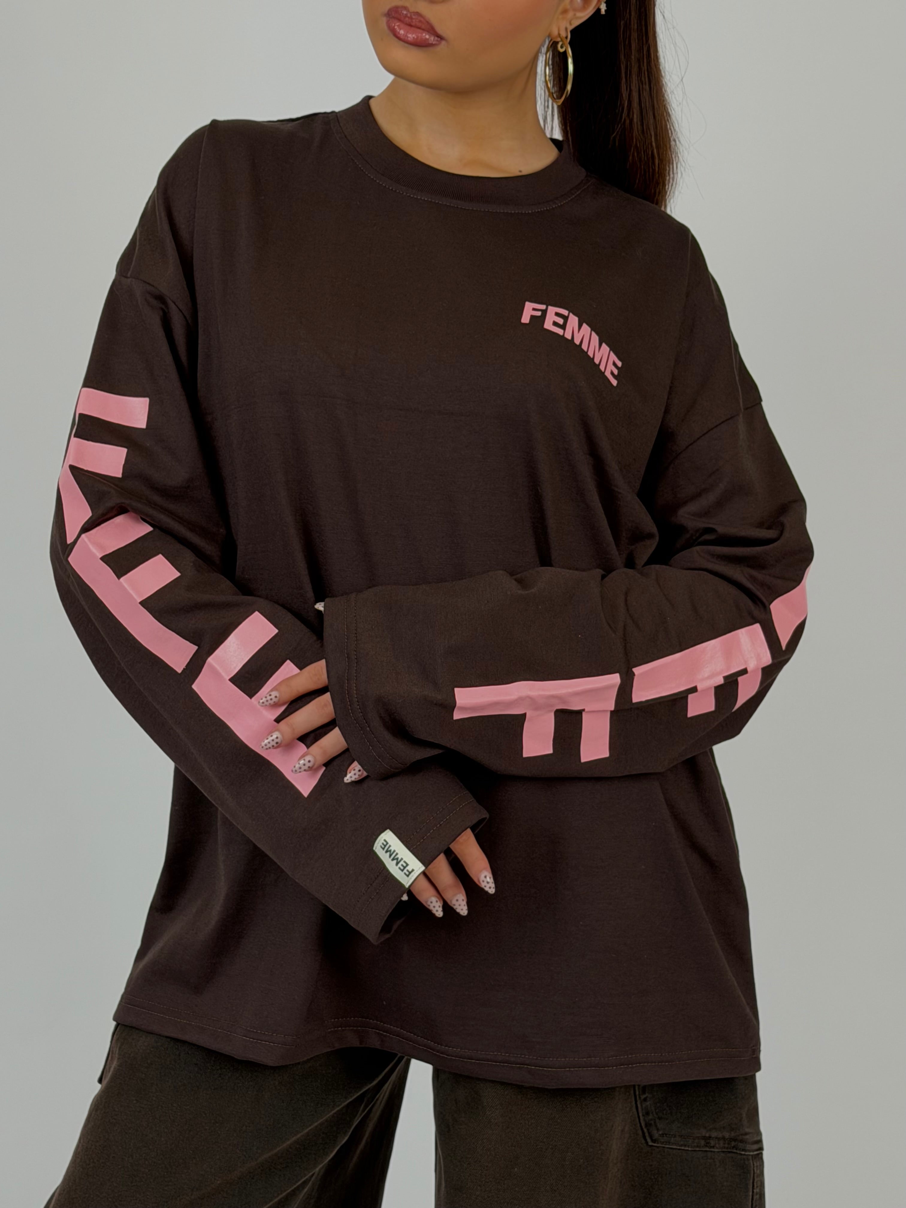 FFF LONGSLEEVE BROWN/PINK