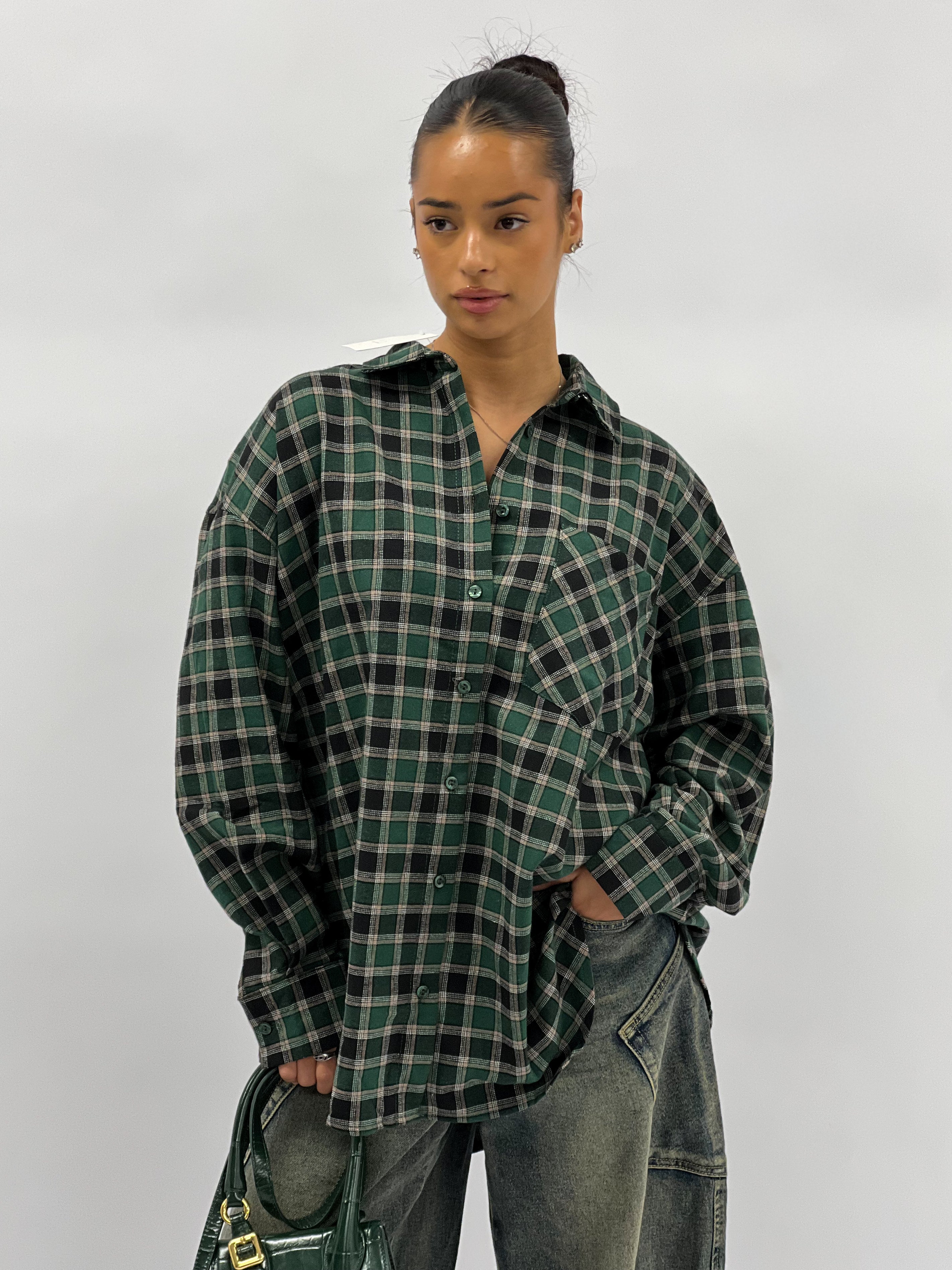 CHECKERED SHIRT GREEN/BLACK