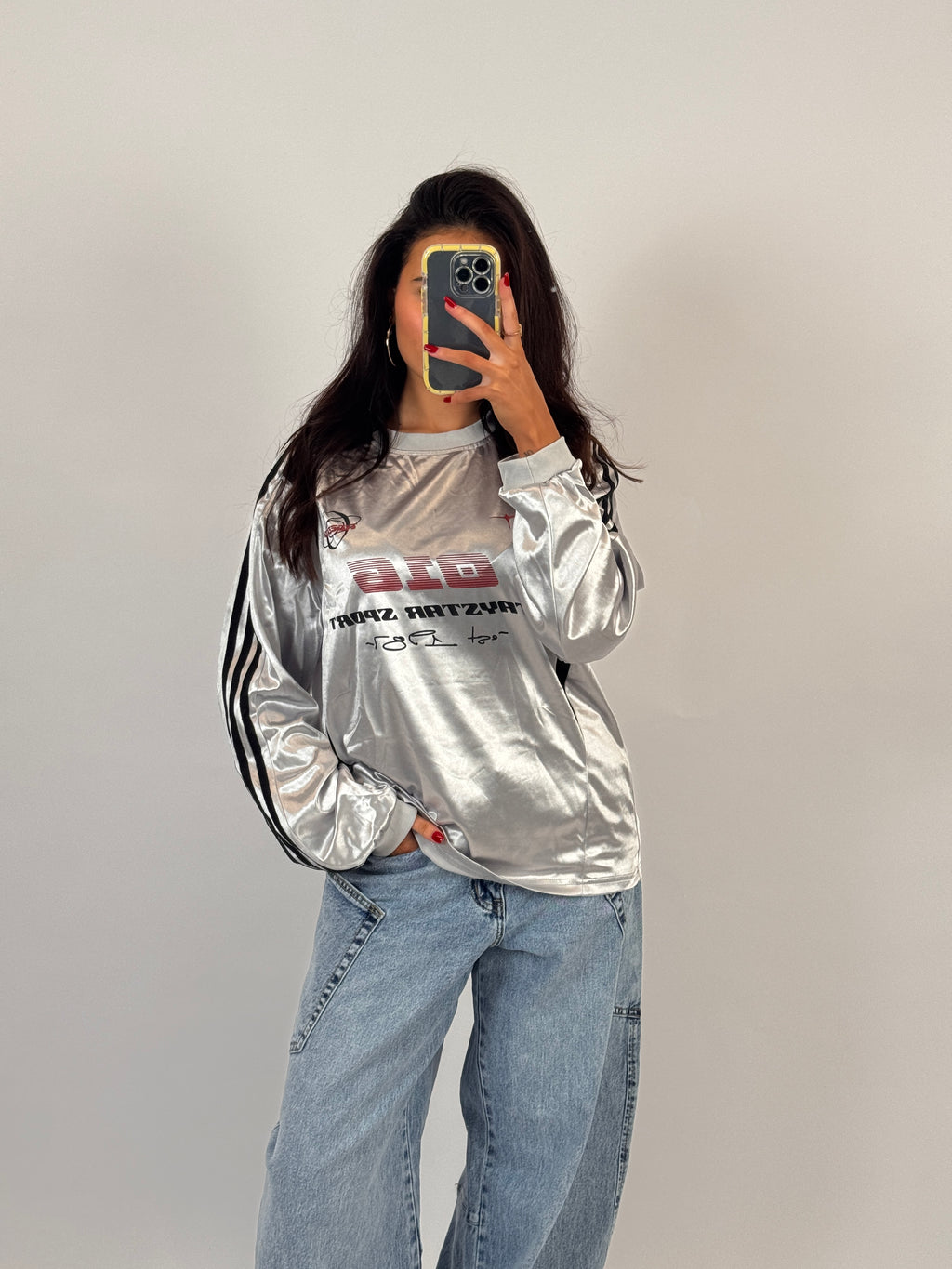 SILVER LONGSLEEVE JERSEY SIZE M