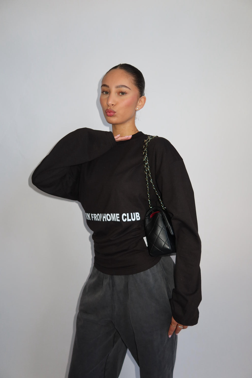 WORK FROM HOME SNATCHED LONGSLEEVE BLACK