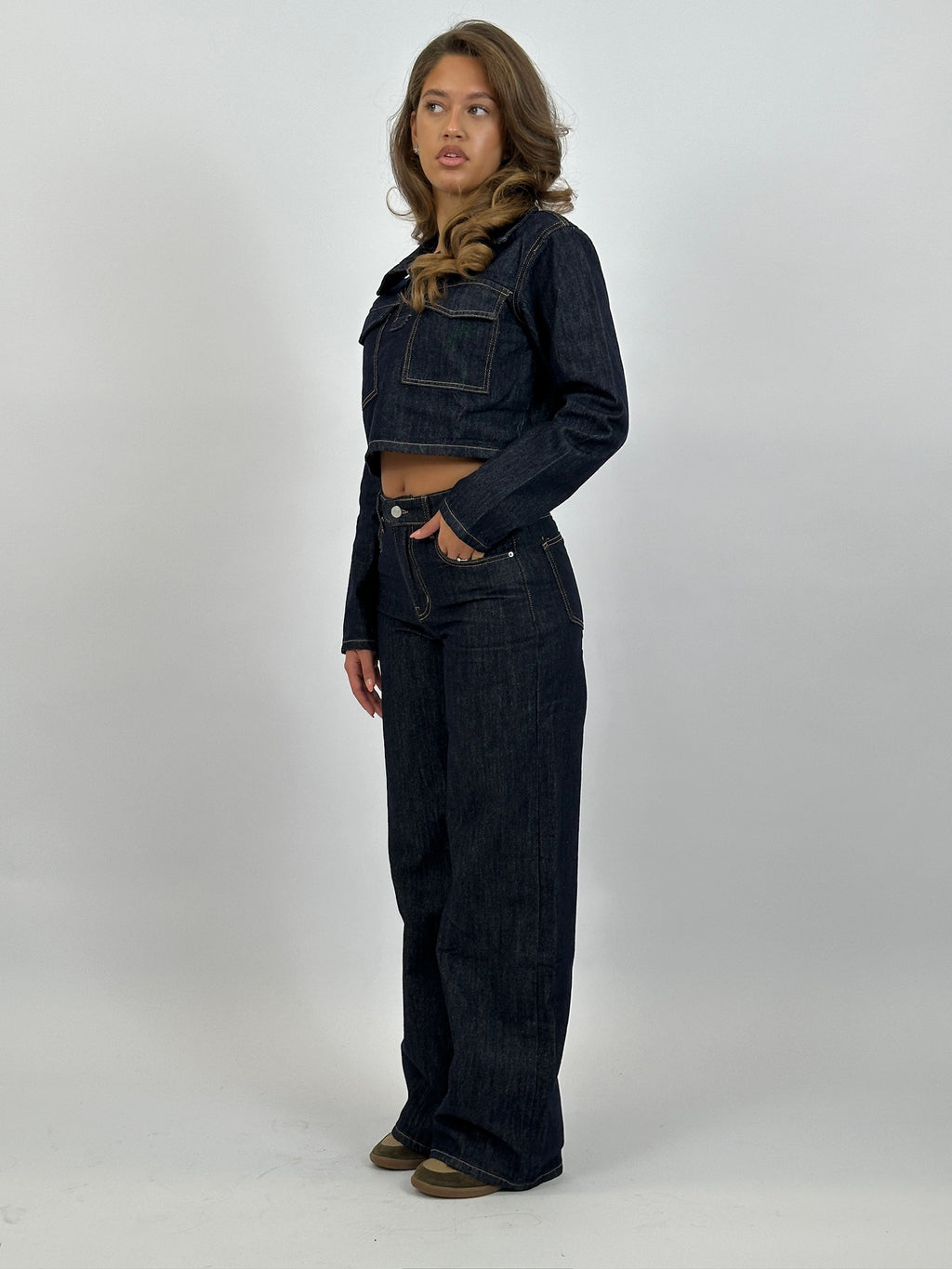 LONGSLEEVE DARK DENIM TOP