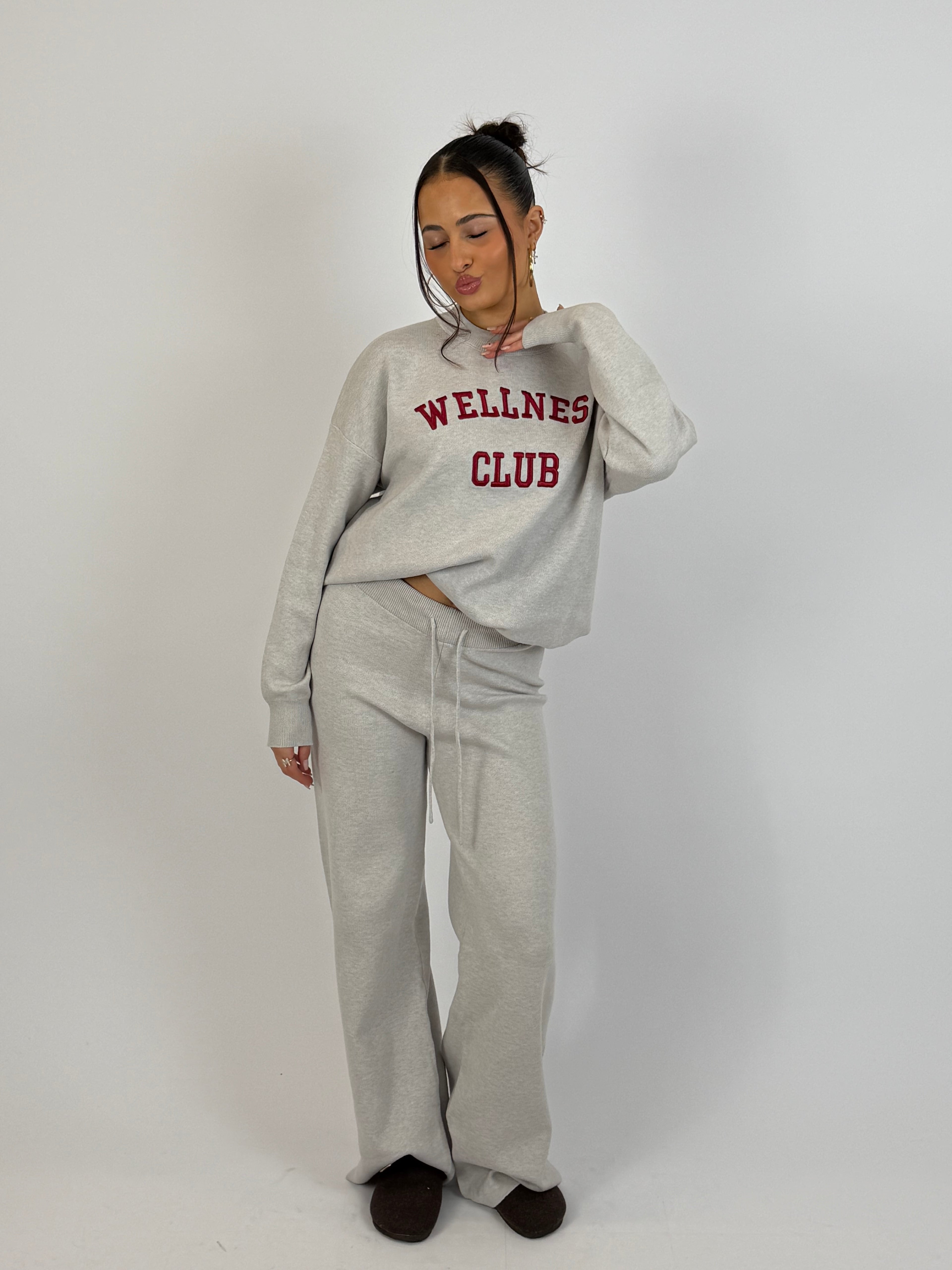 NAOMI COSY SET GREY/RED