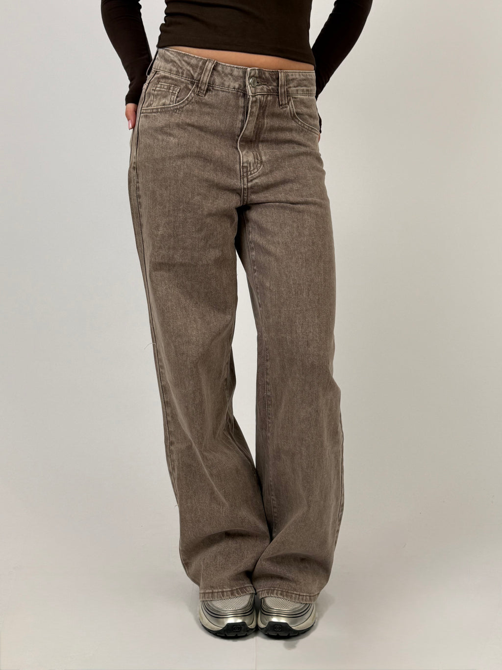 TAUPE STRETCH WIDE LEG