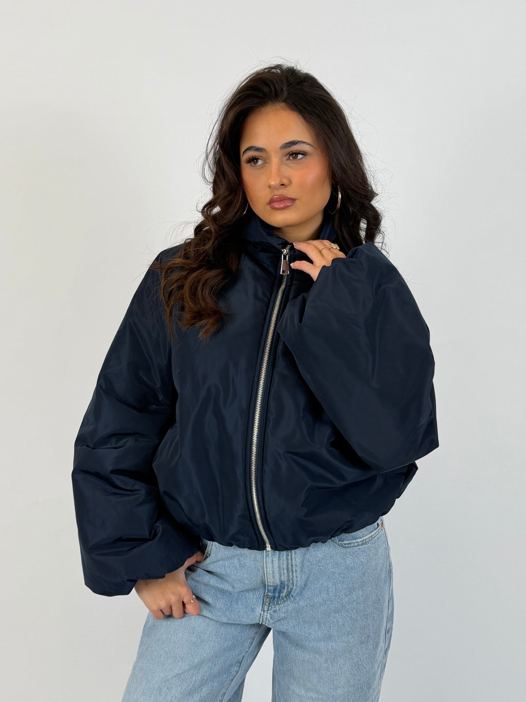 PUFFY BOMBER COAT NAVY