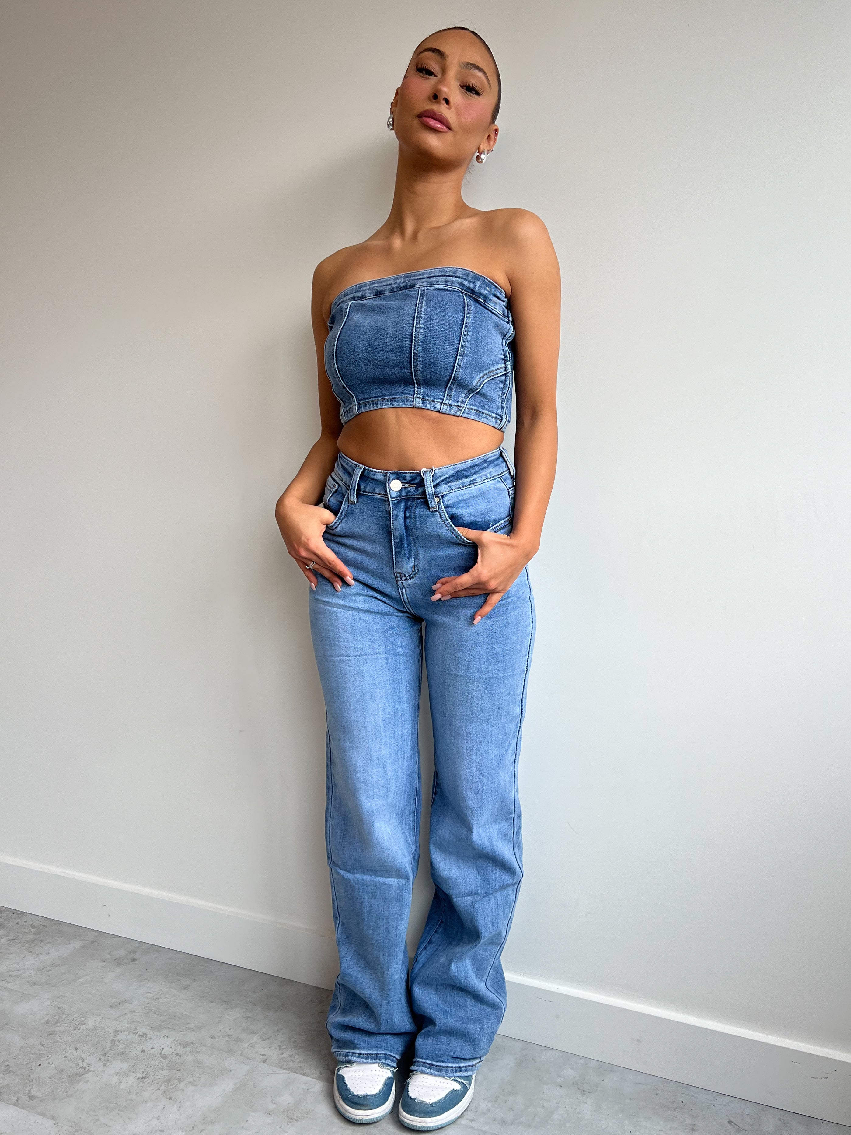 STRETCH DENIM CORSET 651