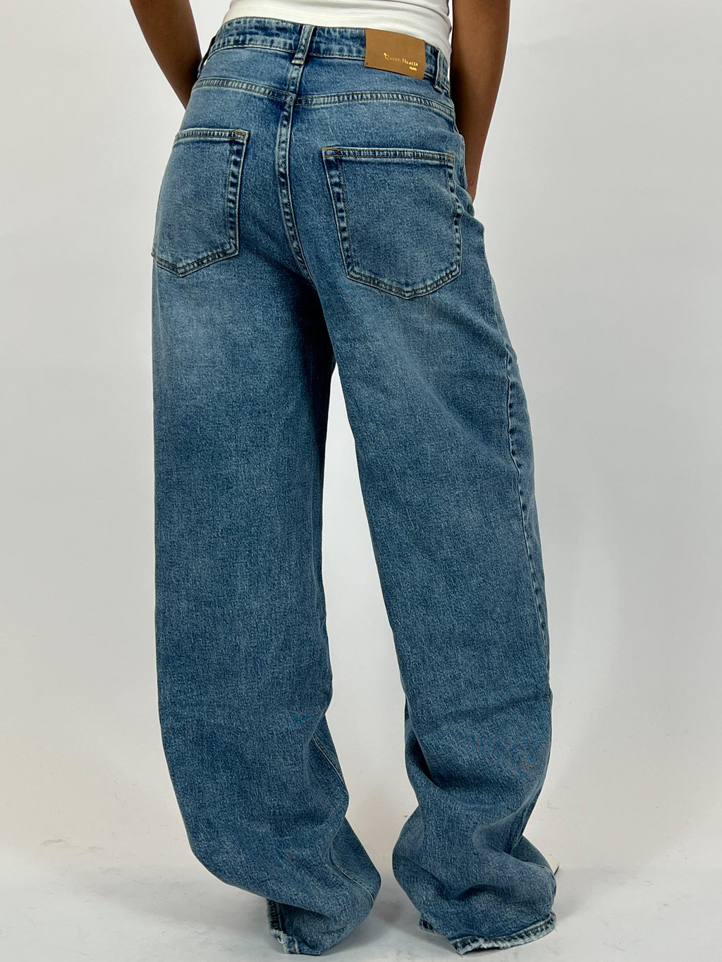 BAGGY EXTRA TALL STRETCH WIDE LEG MID BLUE