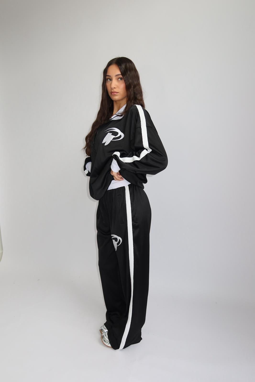 PREMIUM PRIORITY STRIPED TRACKSUIT BLACK
