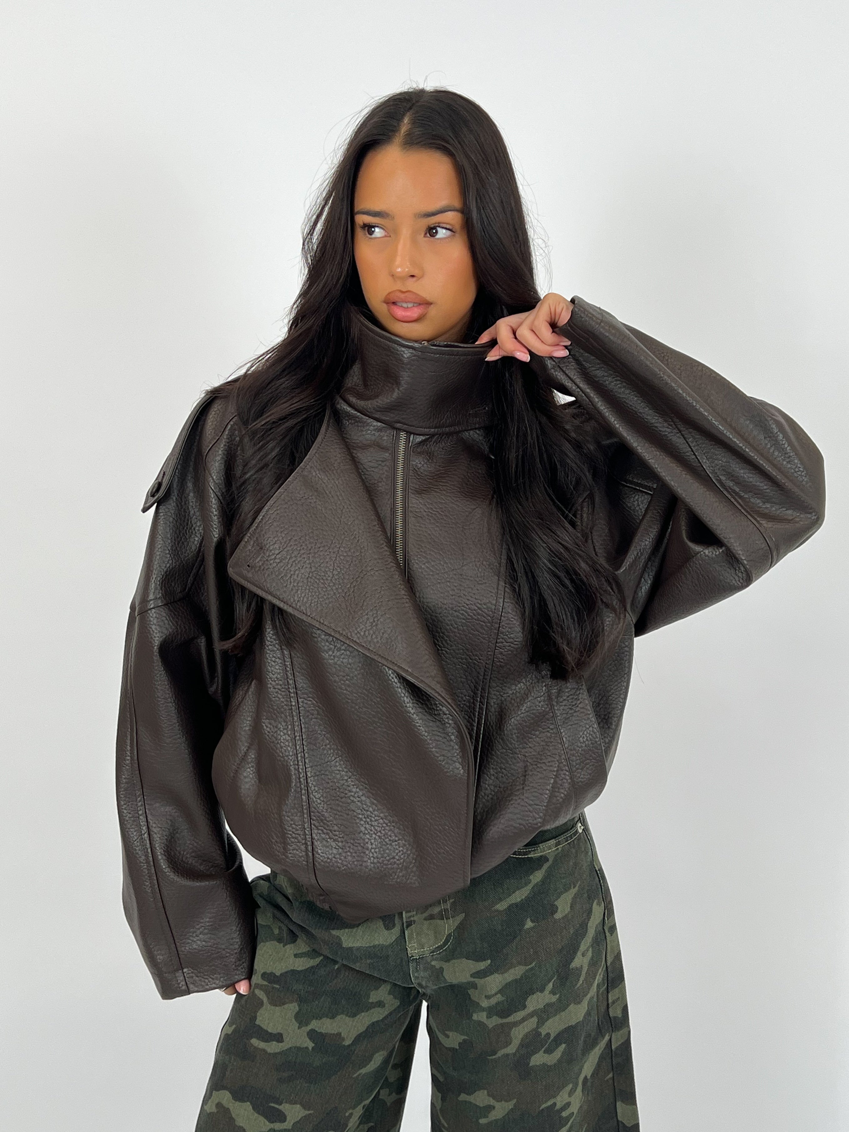 LAURENT CHOCO LEATHER JACKET