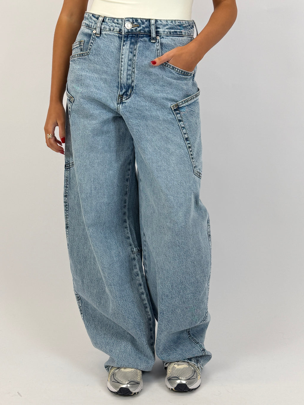 BALLOON FIT STRETCH CARGO BLUE