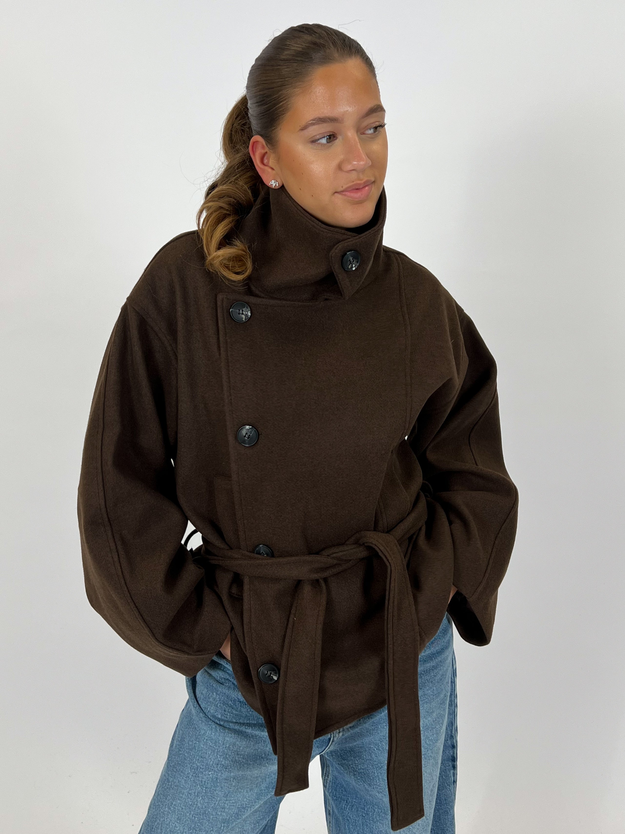 BIG COLLAR TRENCH CHOCO