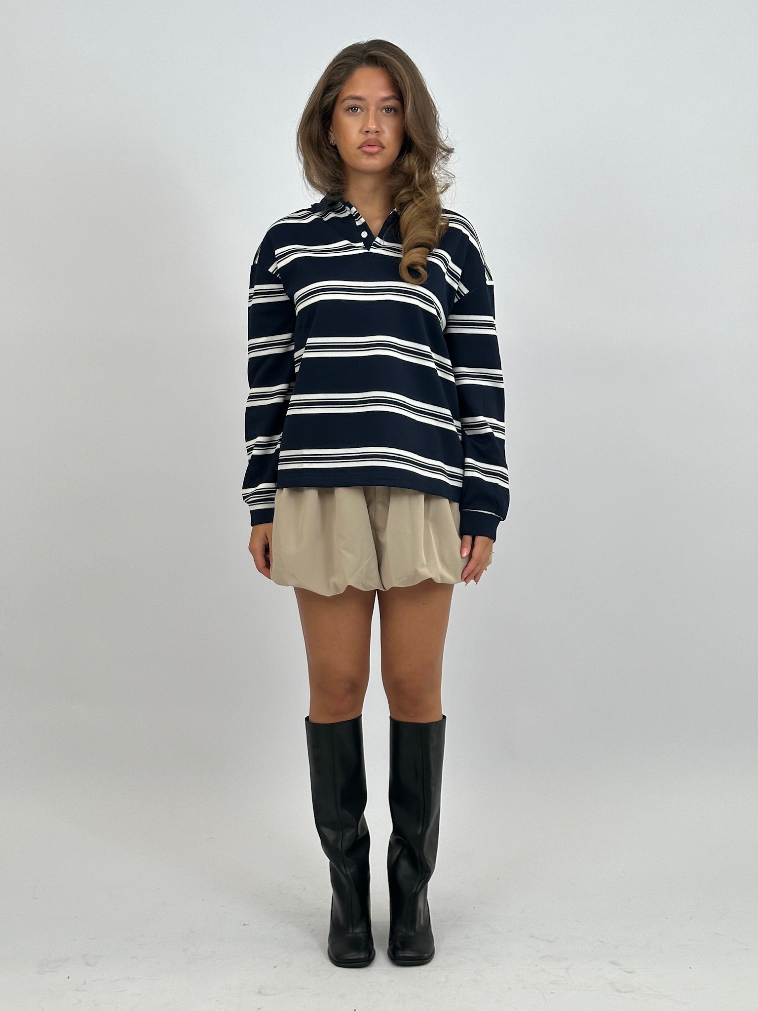 POLO WAFFLE LONGSLEEVE NAVY