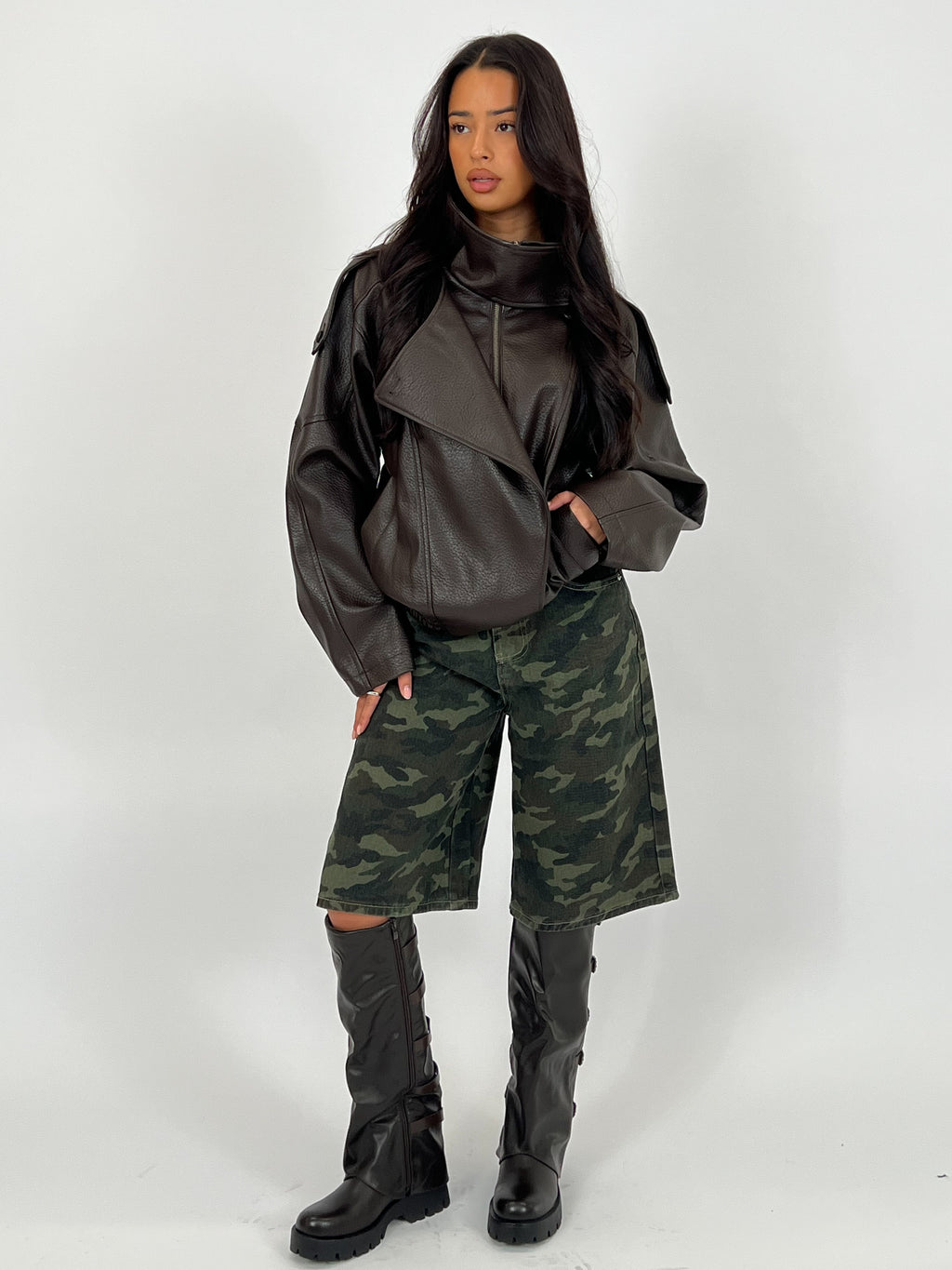 LAURENT CHOCO LEATHER JACKET