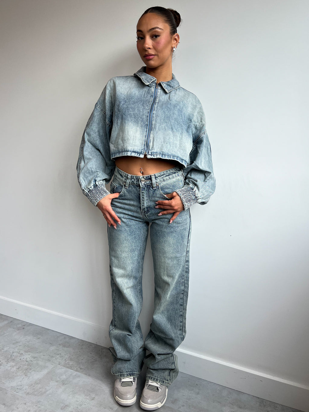 1004 Vintage-Jeans mit mittlerer Taille