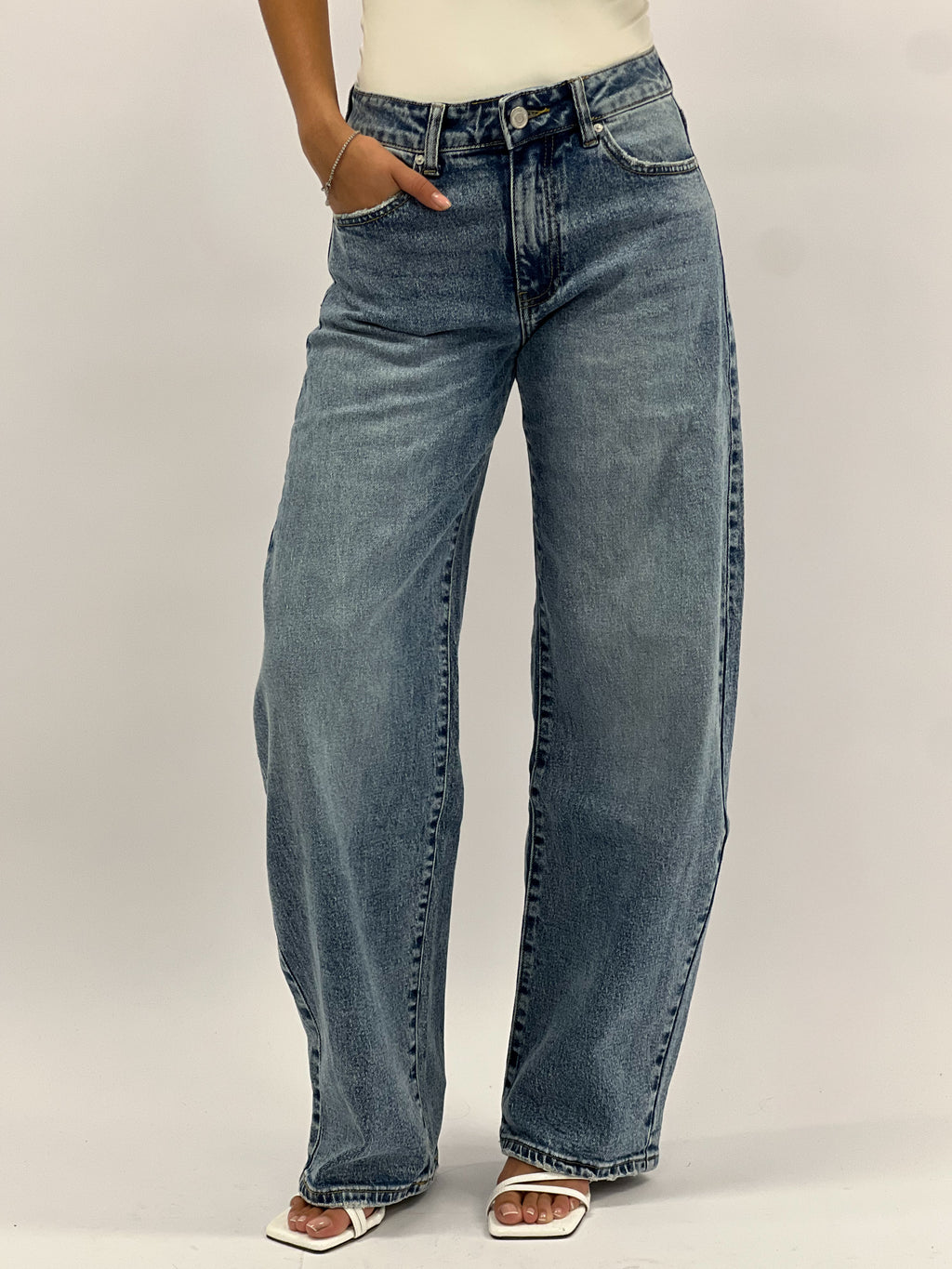 RHINESTONE BUM STRETCH WIDE LEG