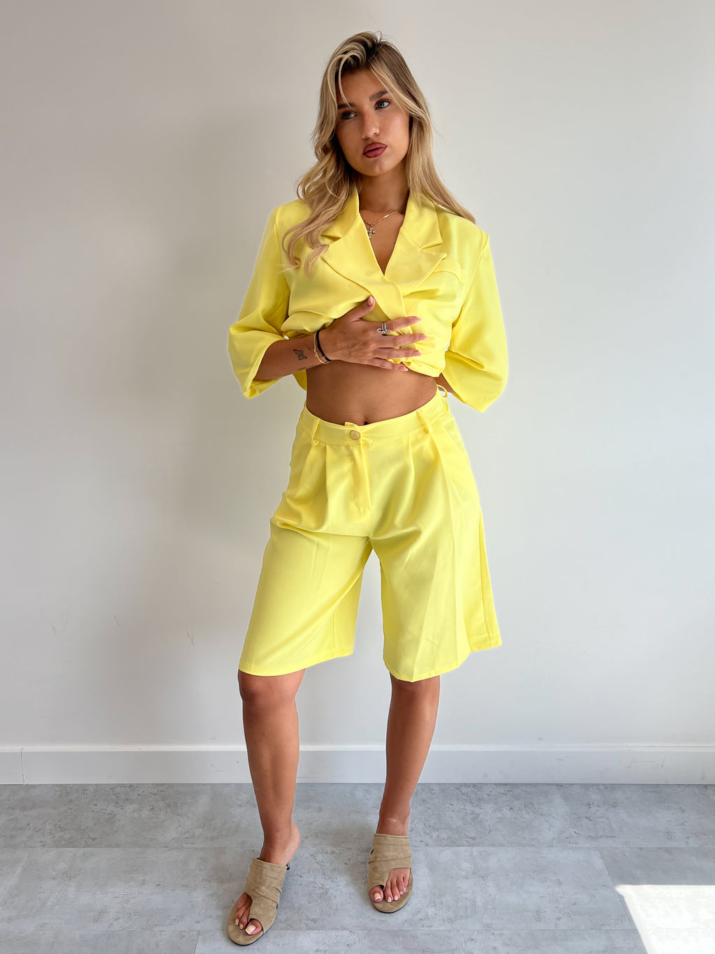 BIANCA BLAZER+JORT SET YELLOW