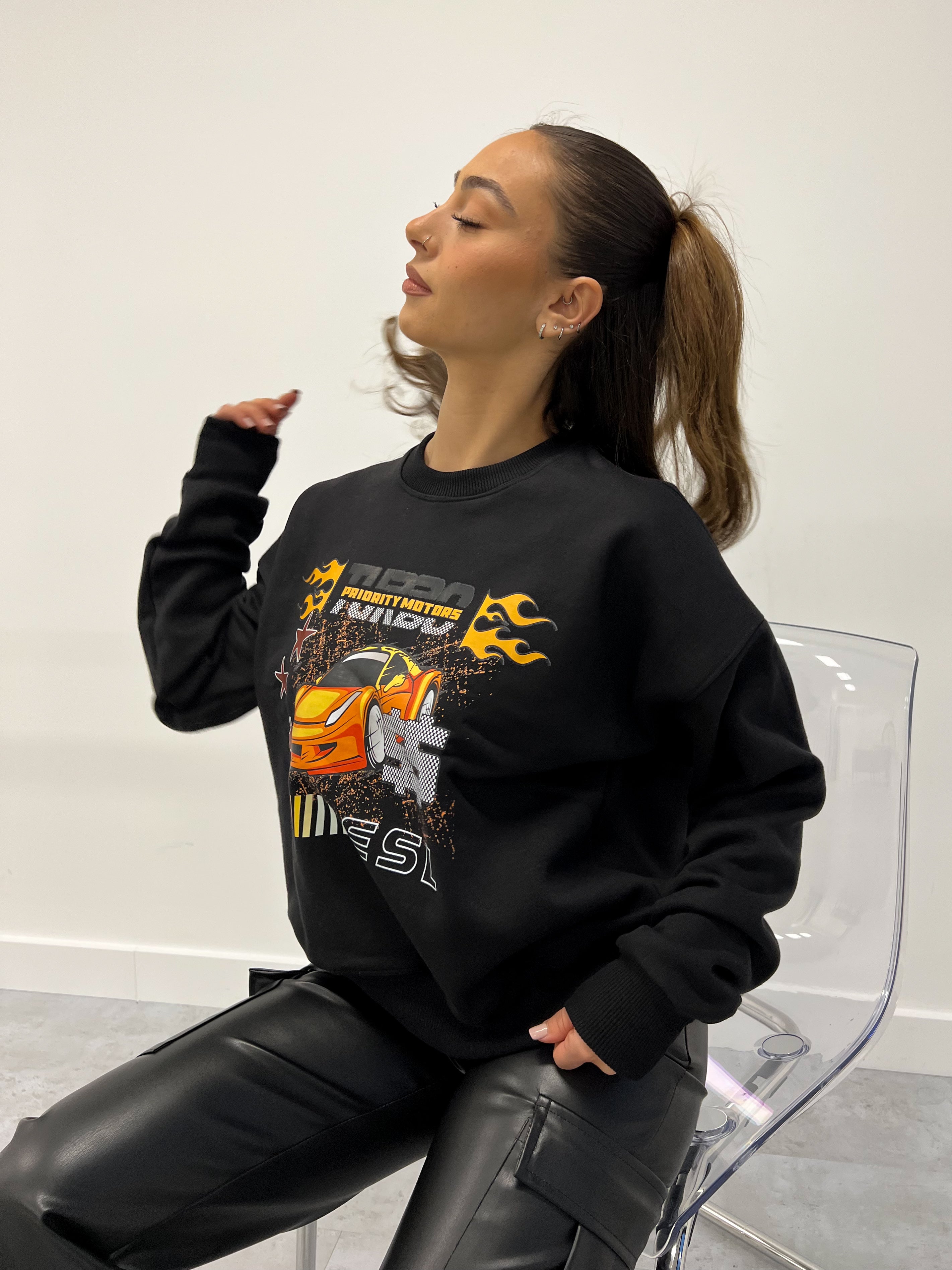 LIMITED EDITION MOTORSPORT SWEATER BLACK/ORANGE
