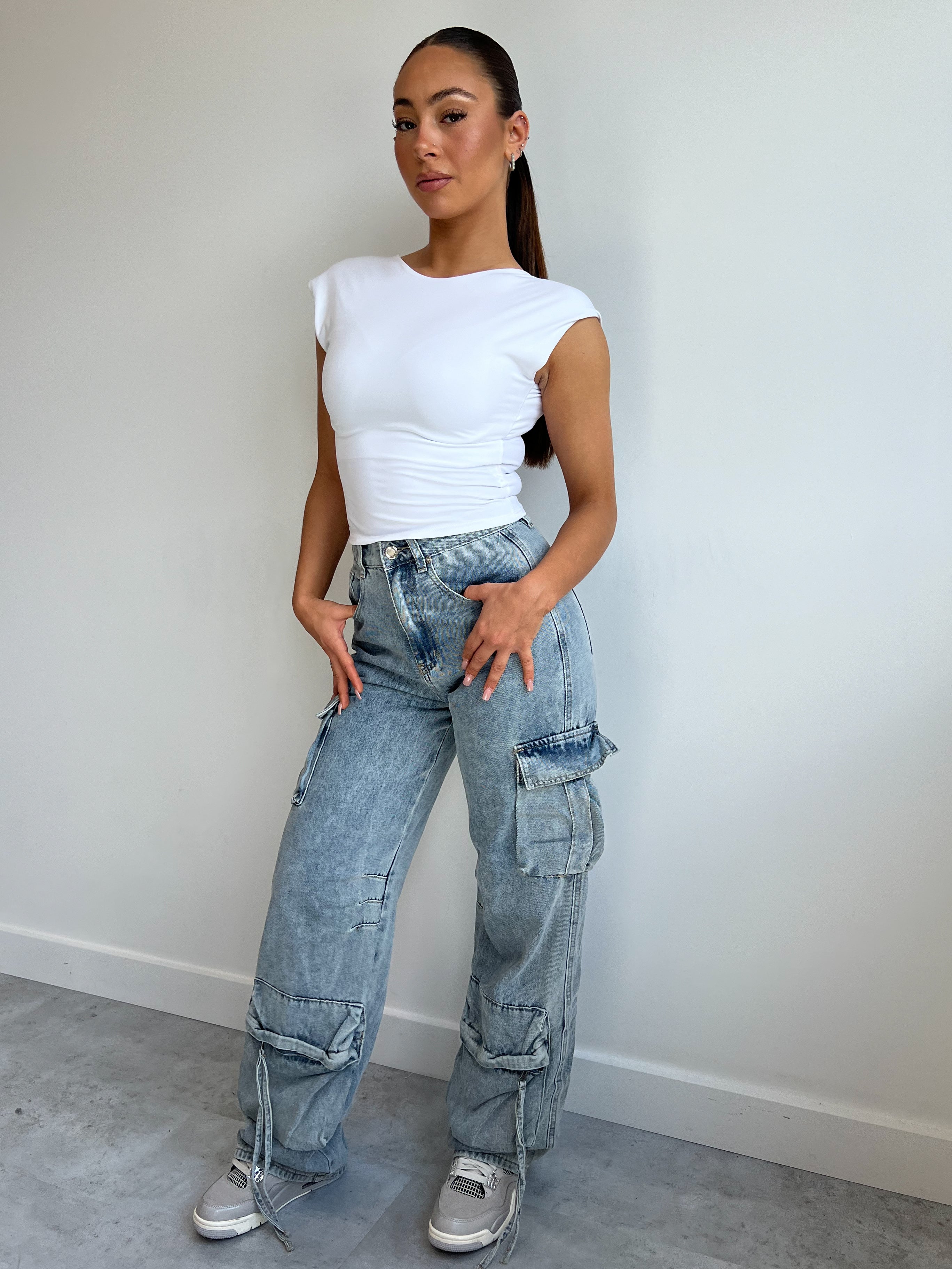 A1066 POCKET DENIM CARGO