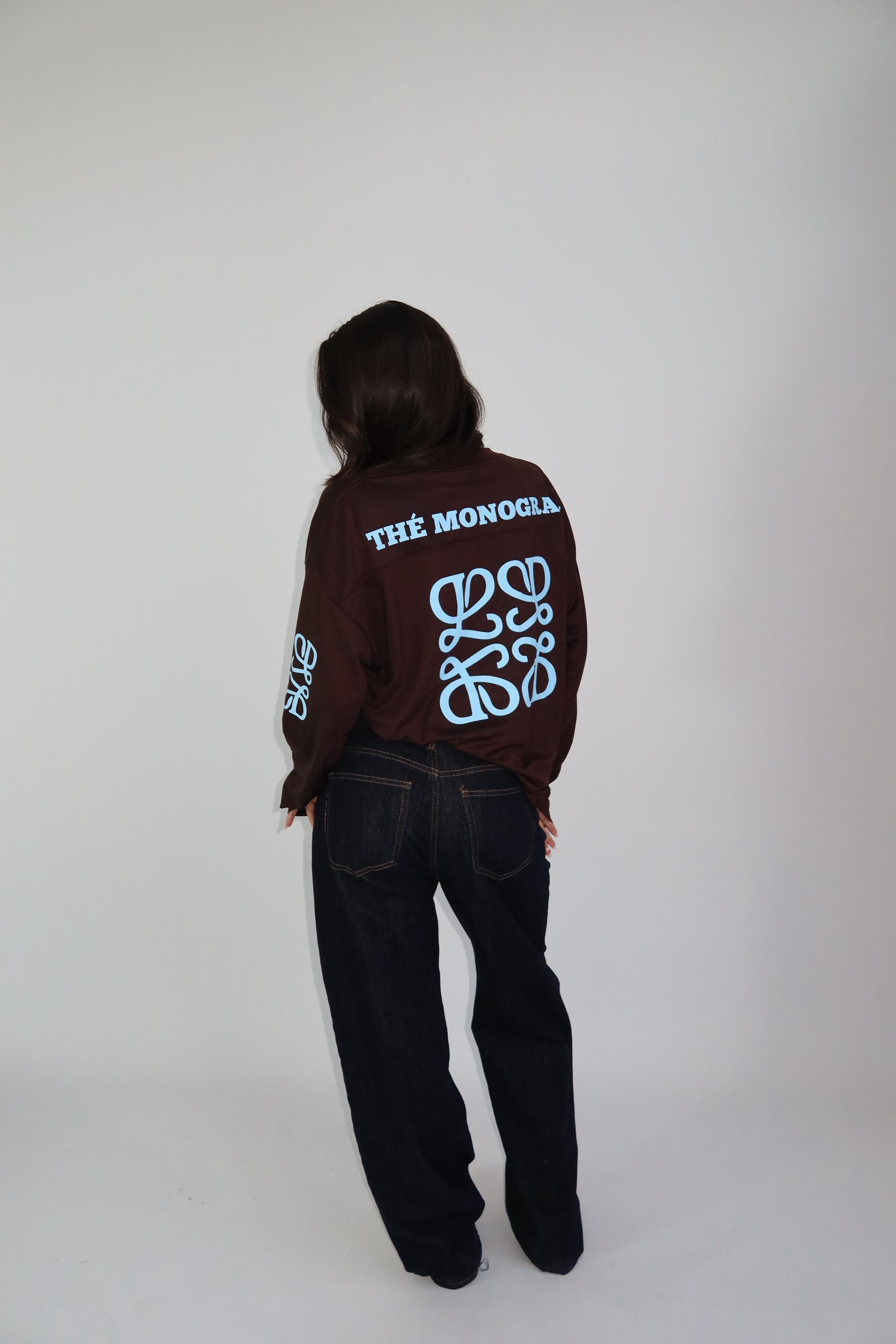 MONOGRAM LONGSLEEVE CHOCO/BLUE