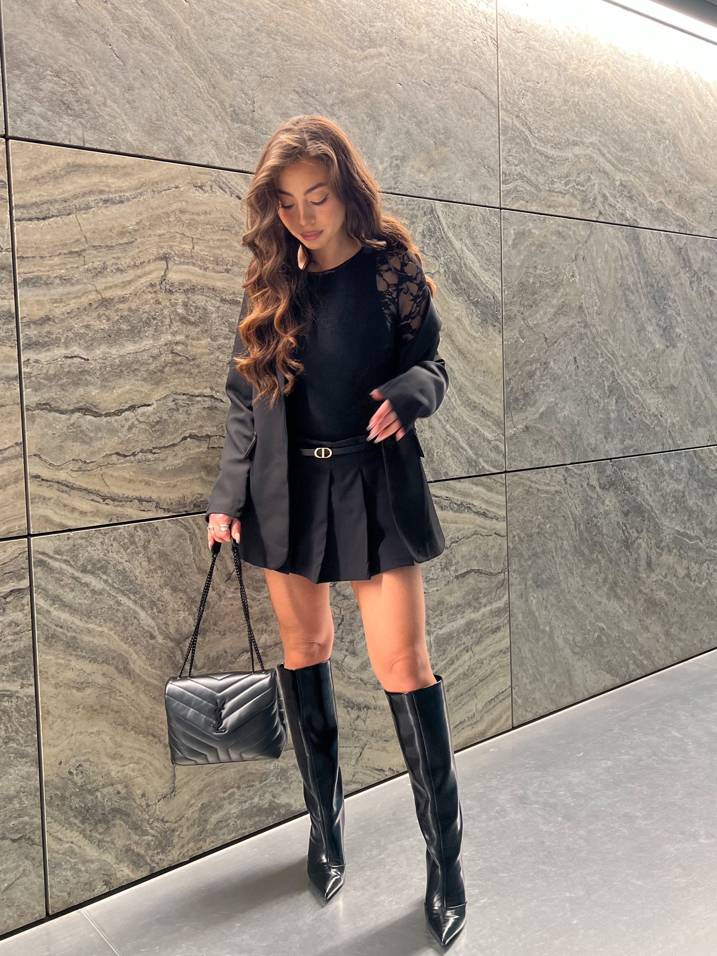 LIA PLISSE SKORT BLACK