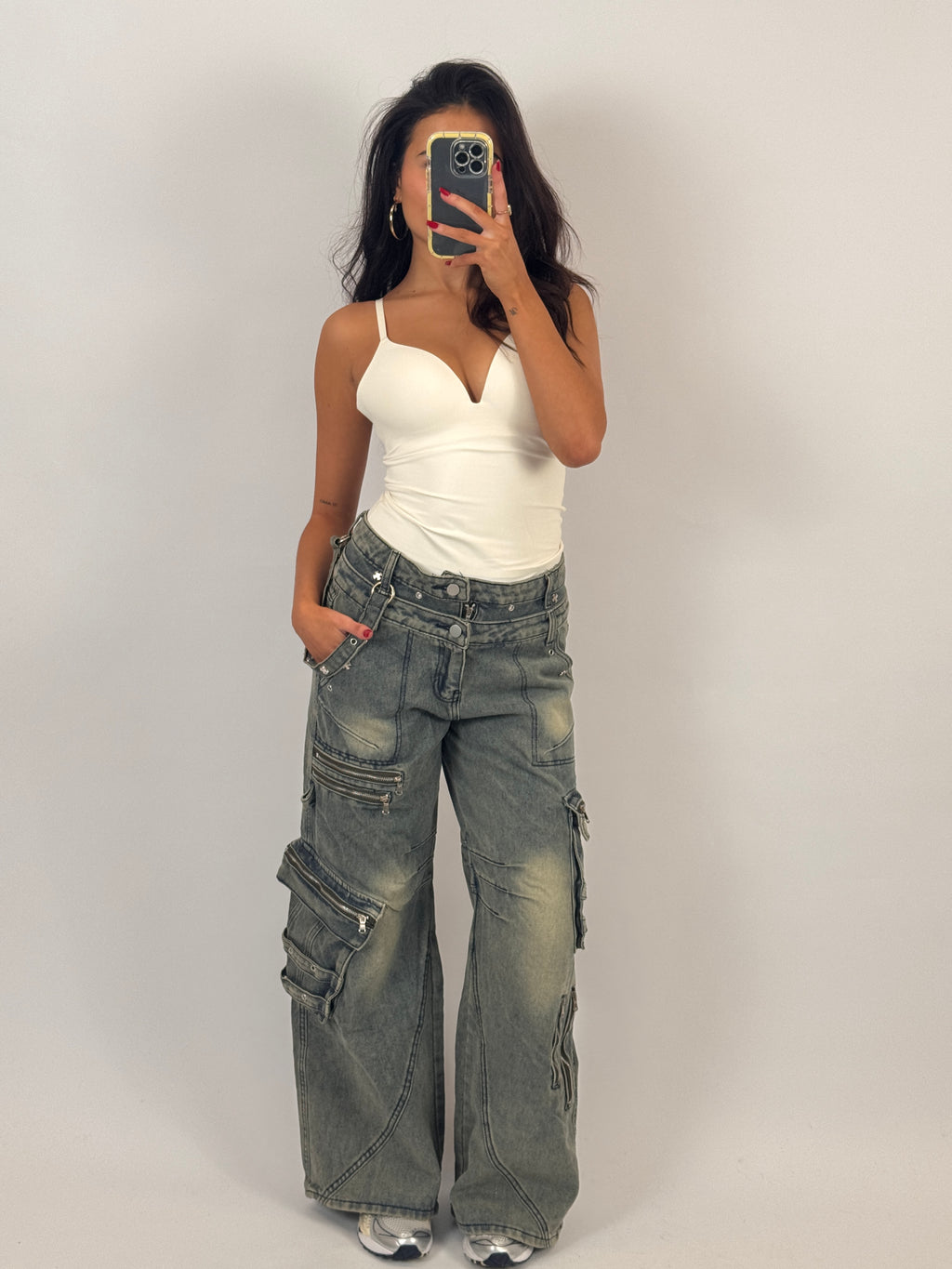 CROSS POCKETS JEANS SIZE S