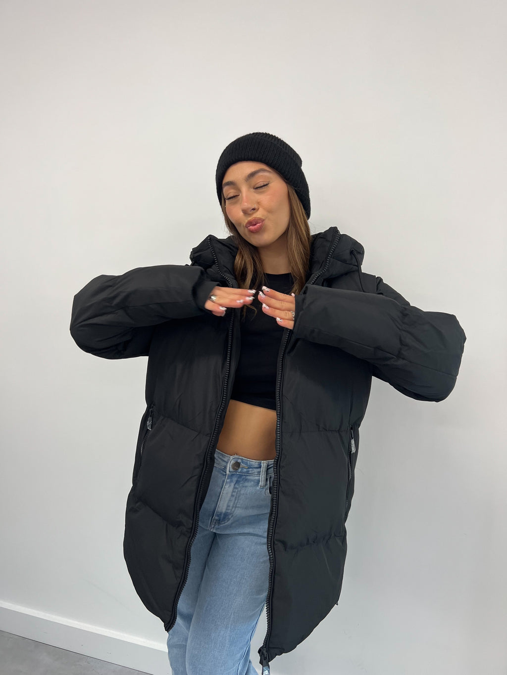 MIDI-PUFFERMANTEL SCHWARZ