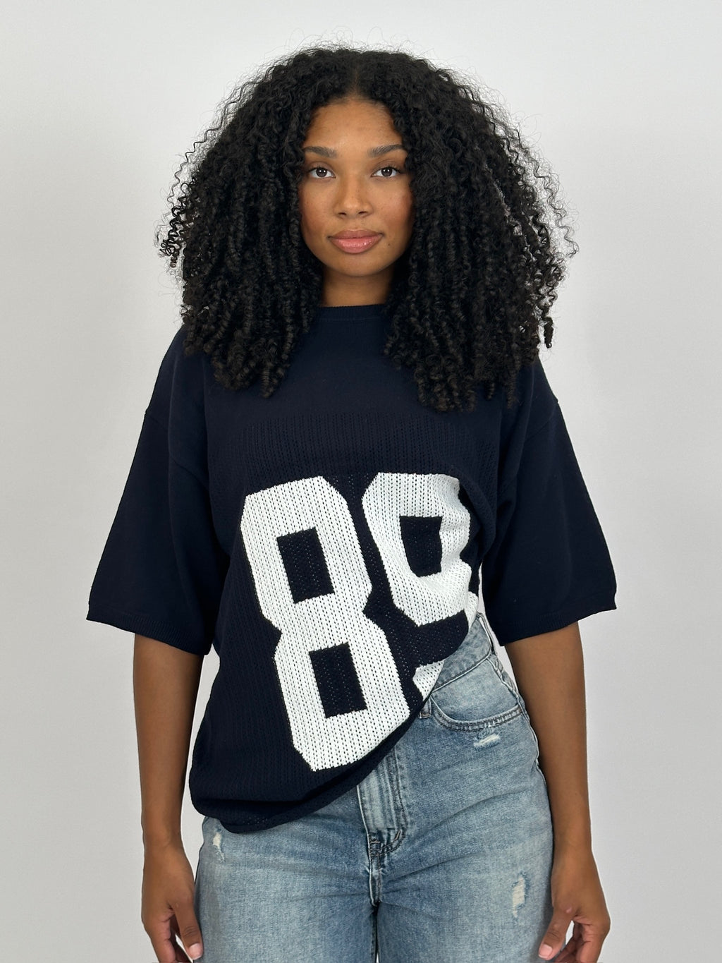 89 KNITTED JERSEY NAVY/WHITE