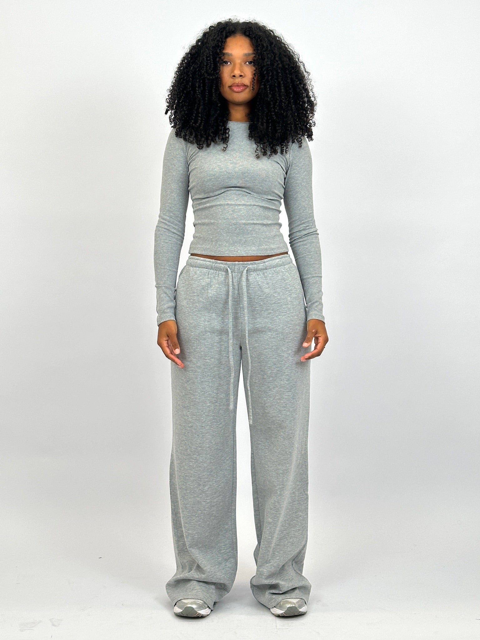 STRETCHY GREY LONGSLEEVE TOP